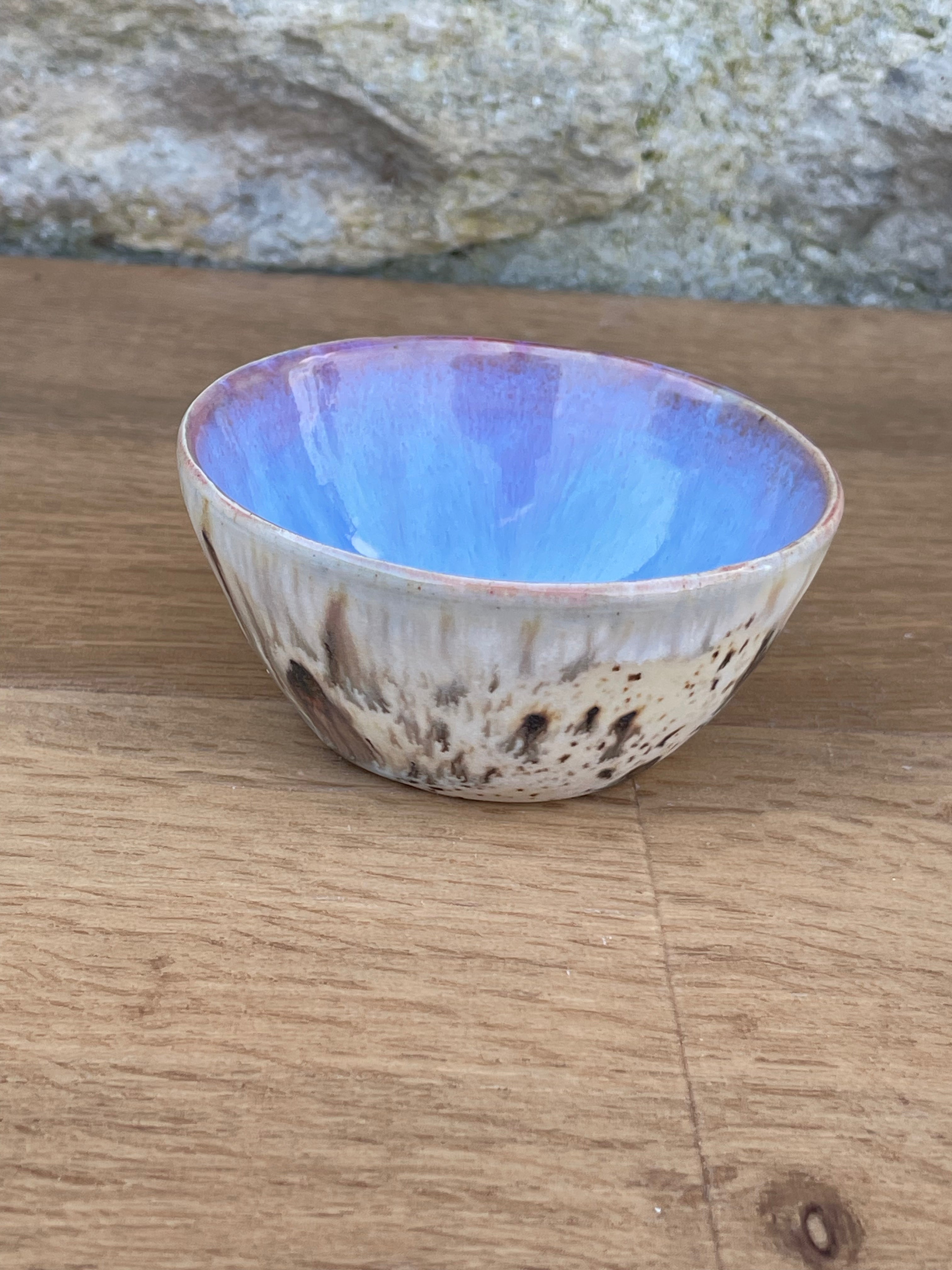 Bowl - Small, Blue, Cream and Brown - 892