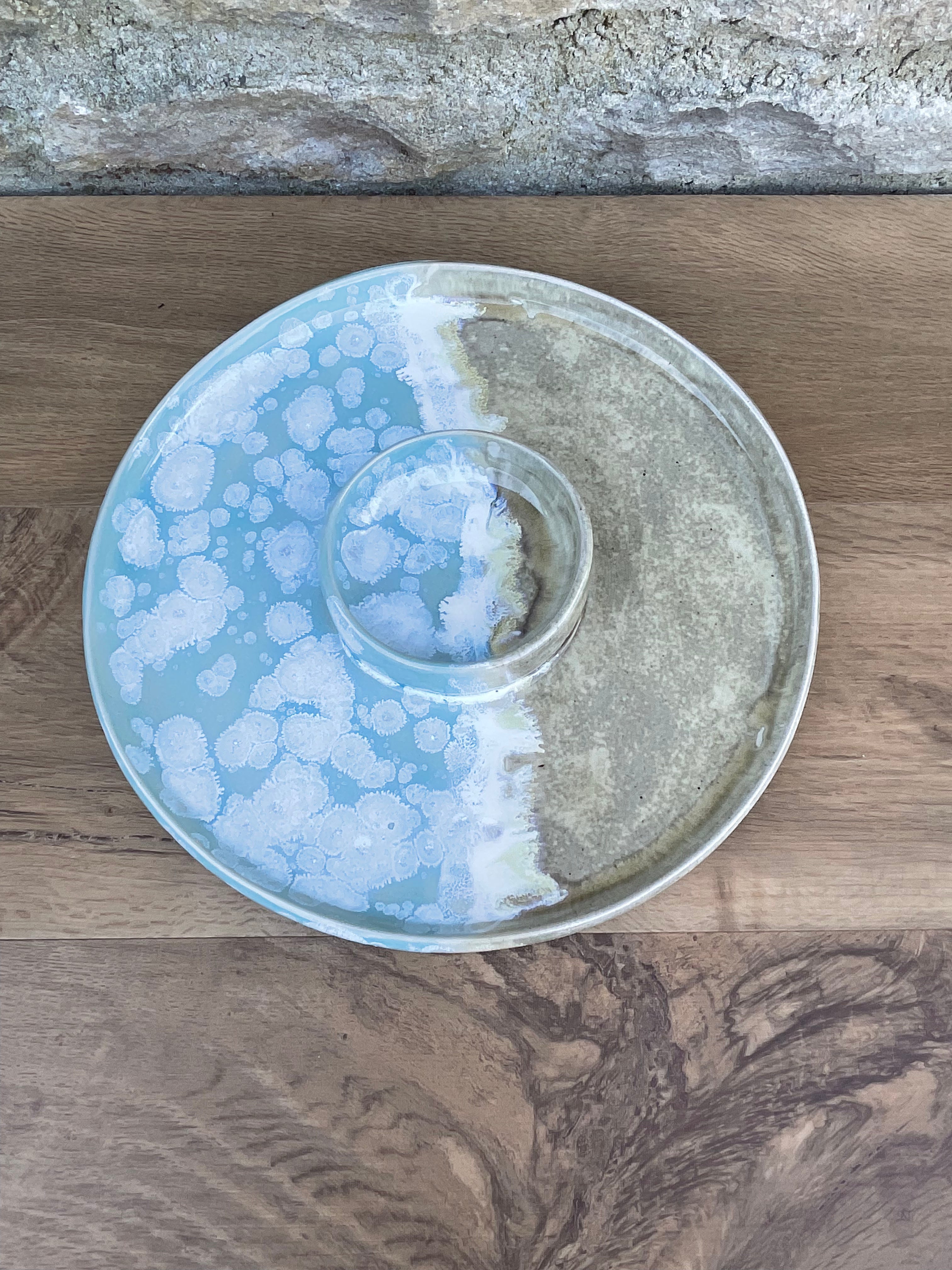 Chip and Dip Dish - Turquoise, White & Sandy - 856