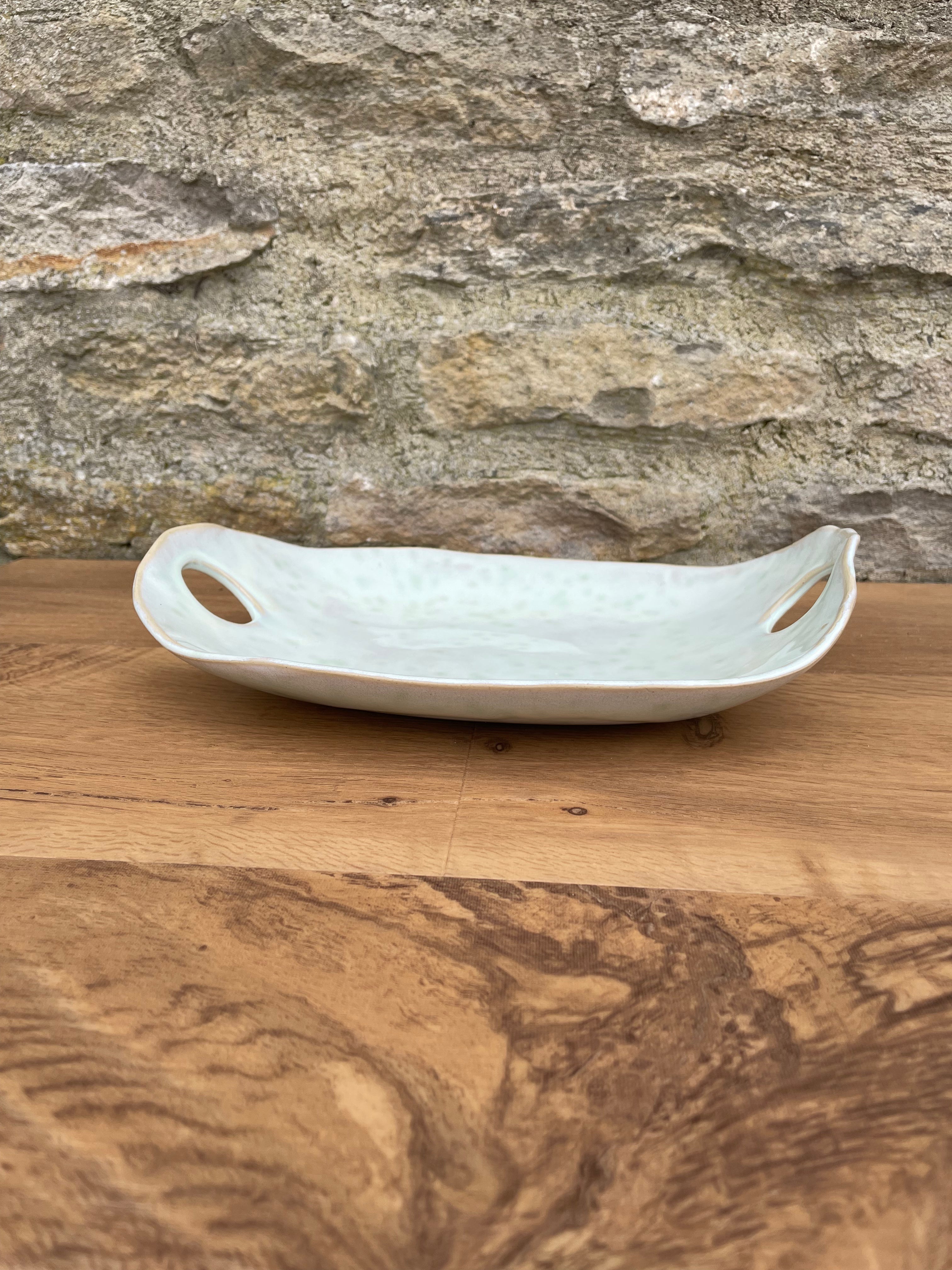 Platter - Pale Green Mottled effect - 899