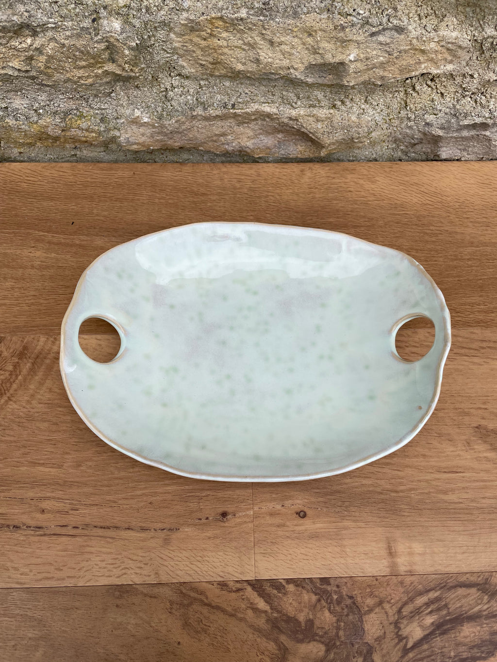 Platter - Pale Green Mottled effect - 899