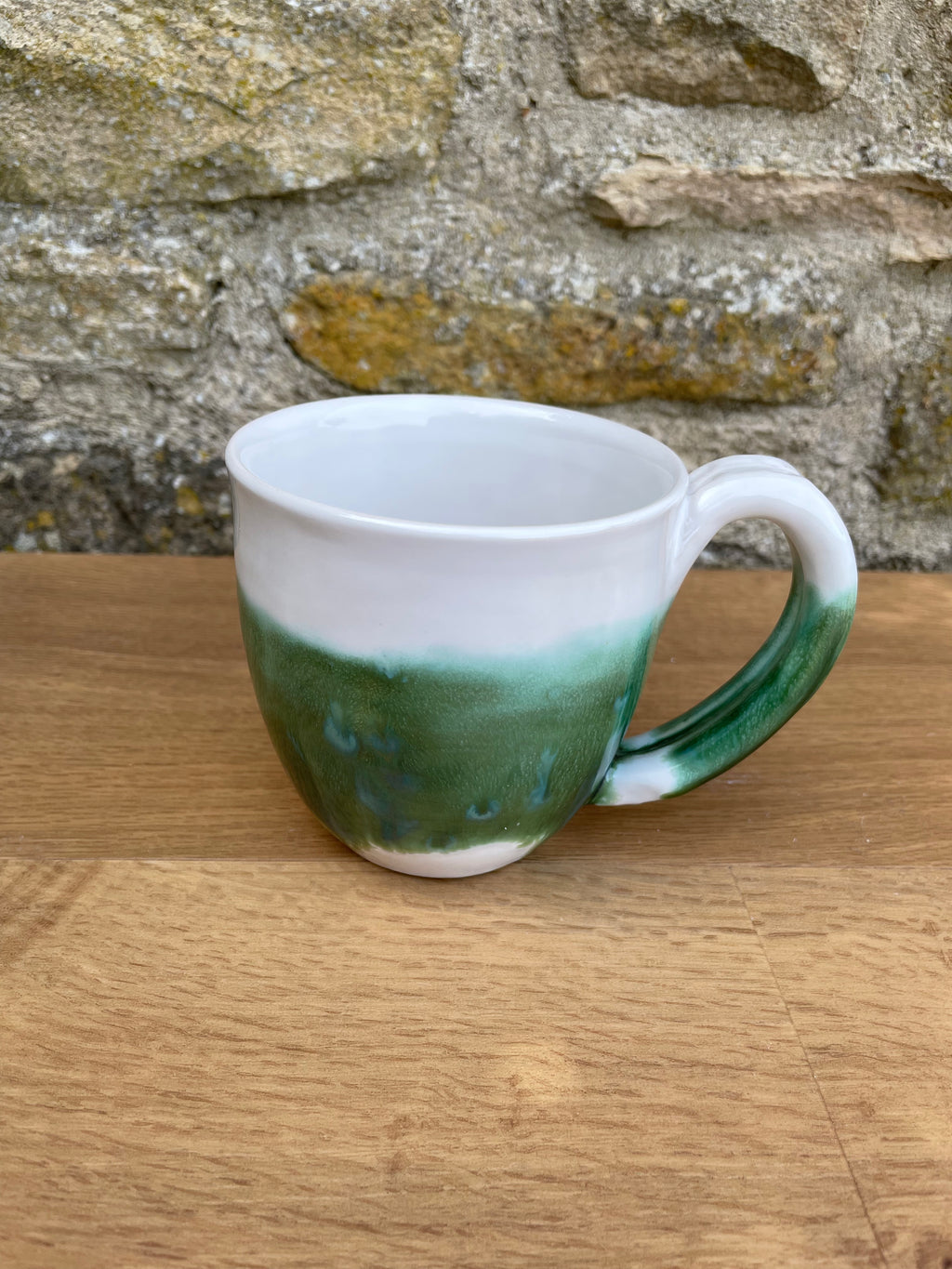 Mug - White, Green - 922