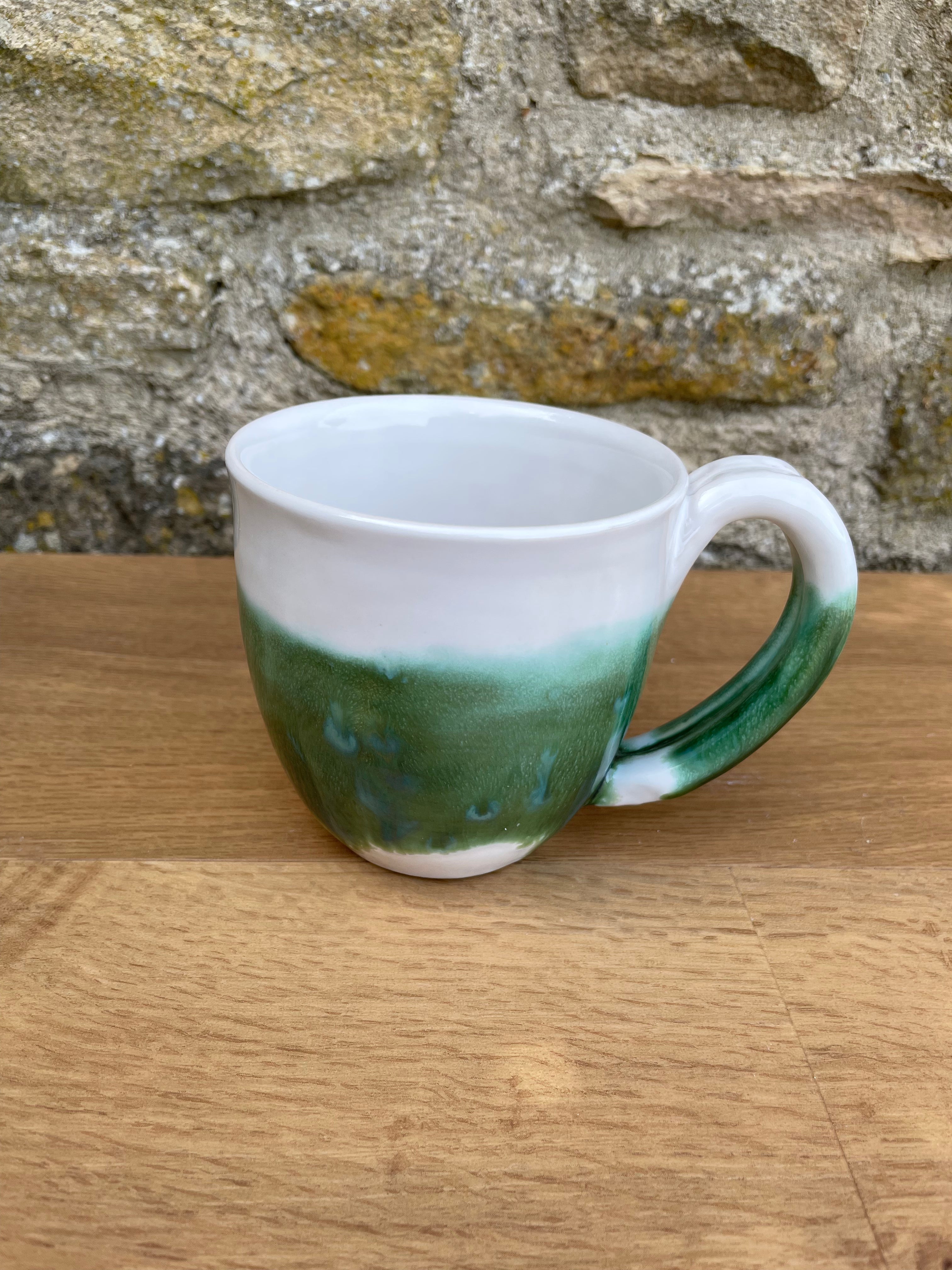 Mug - White, Green - 922