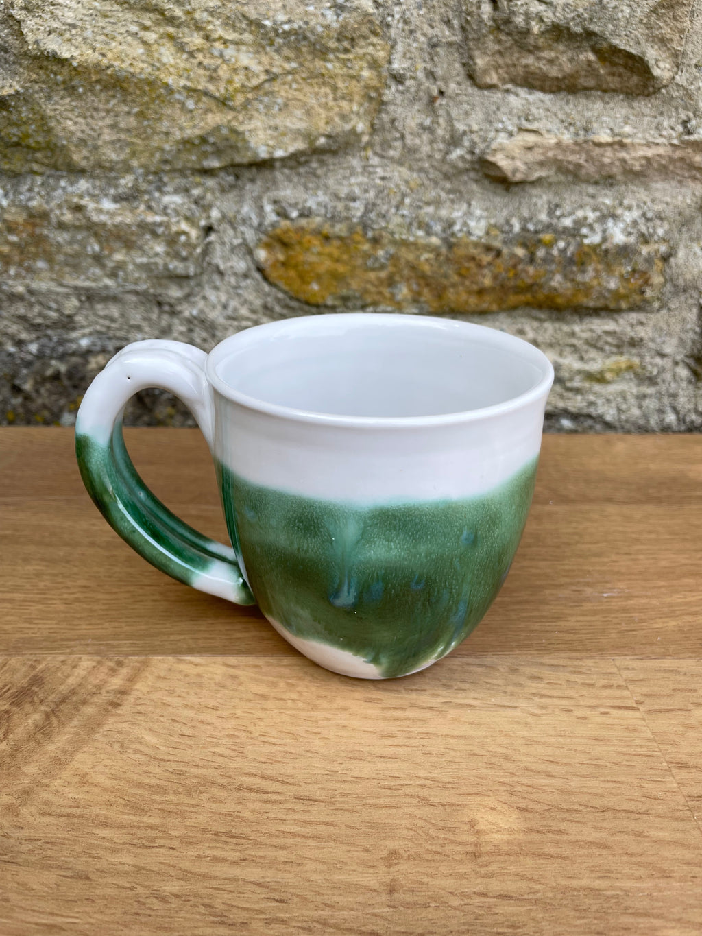 Mug - White, Green - 922