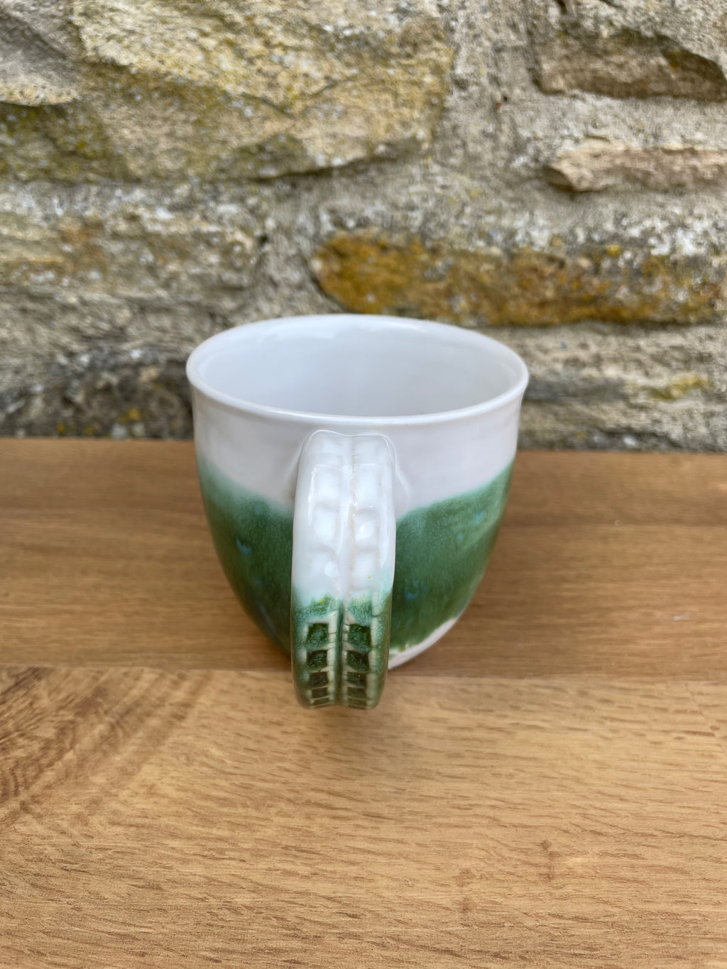 Mug - White, Green - 922