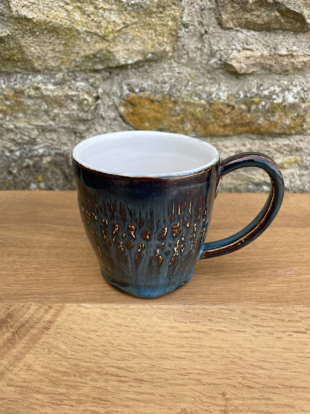 Mug - Dark Grey, Blue Textured - 879