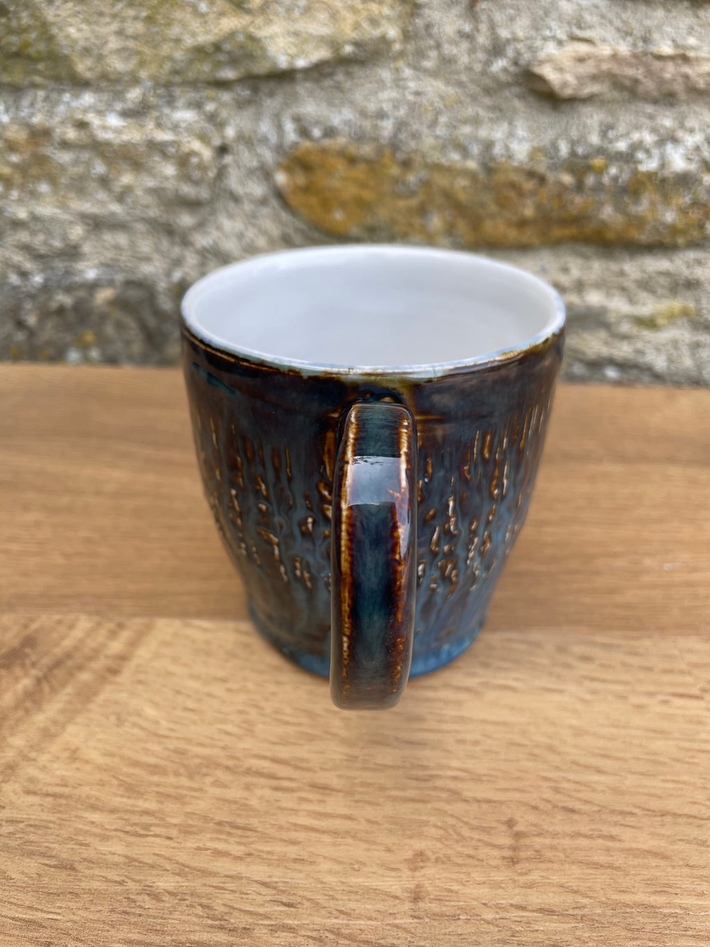 Mug - Dark Grey, Blue Textured - 879