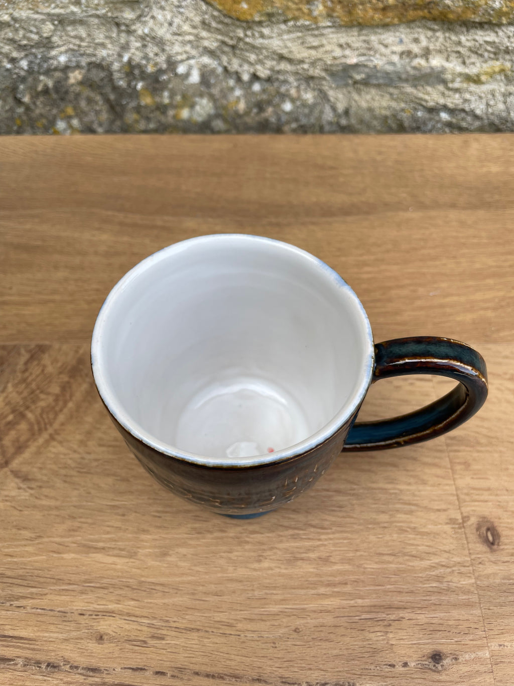 Mug - Dark Grey, Blue Textured - 879