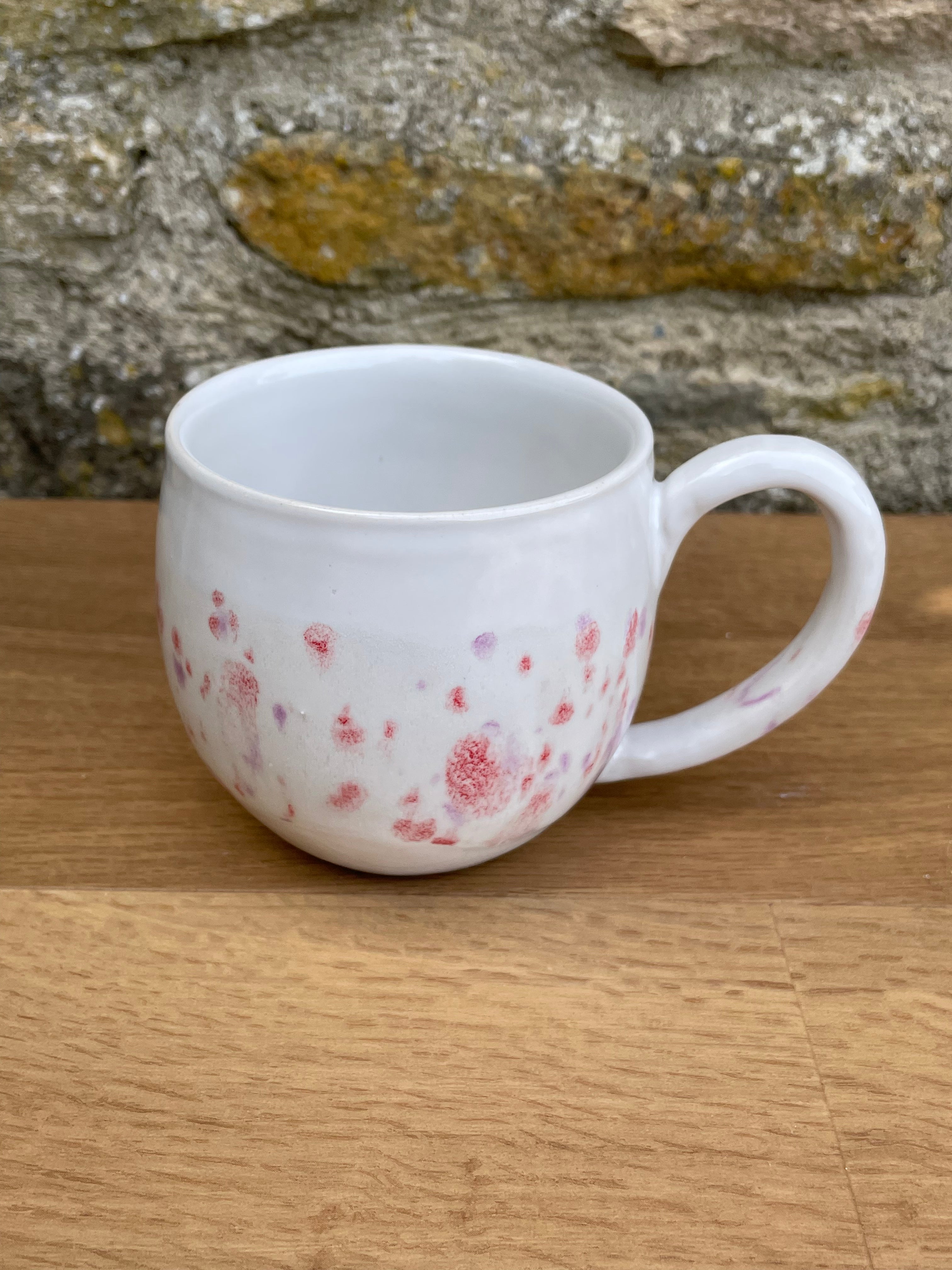 Mug - White, Pink and Lavender Speckles - 923