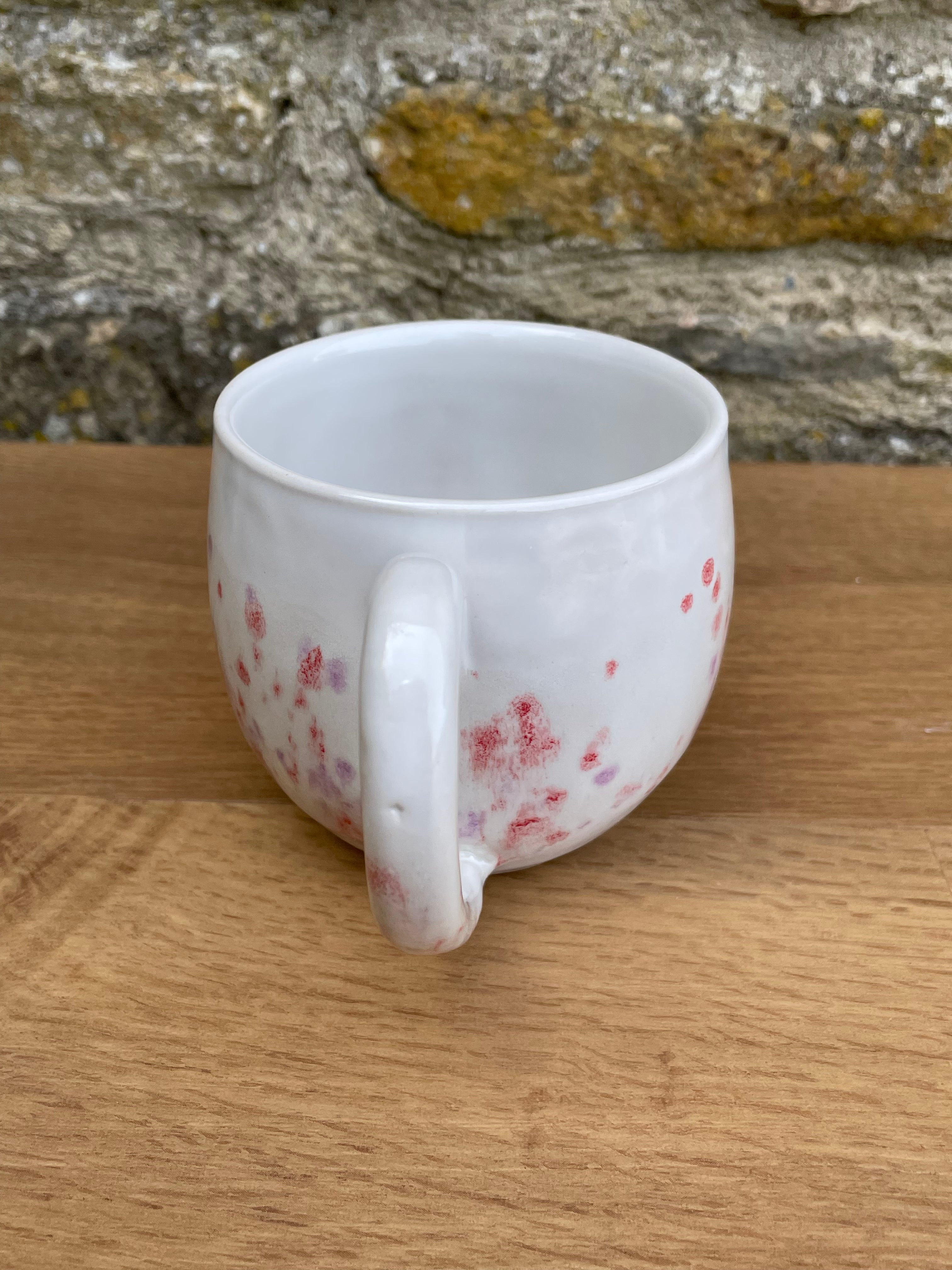 Mug - White, Pink and Lavender Speckles - 923