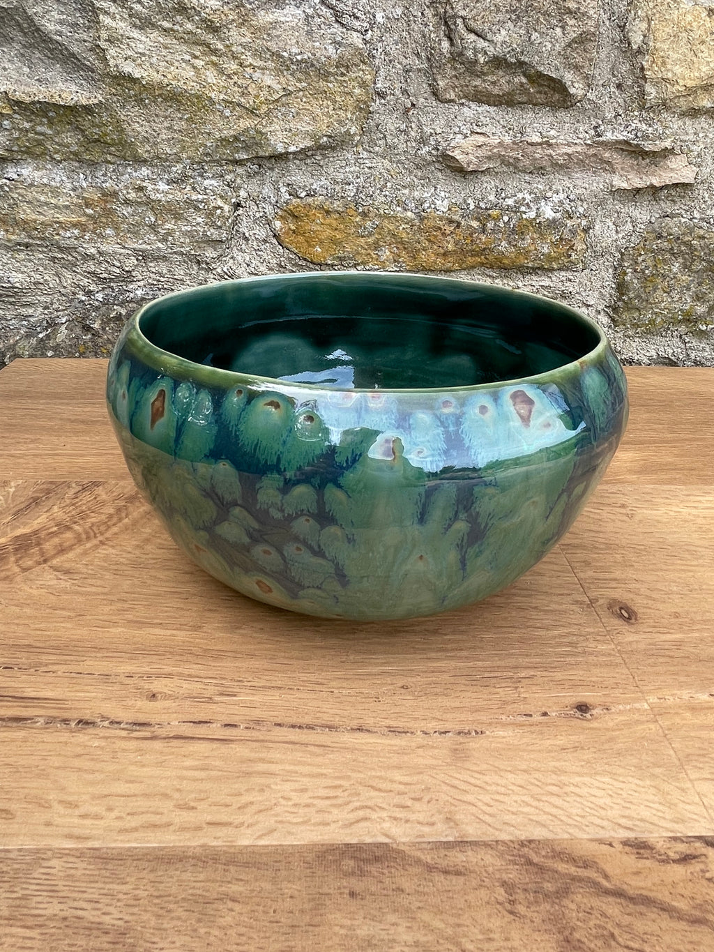 Bowl - Greens Light and Dark, Brown - 908