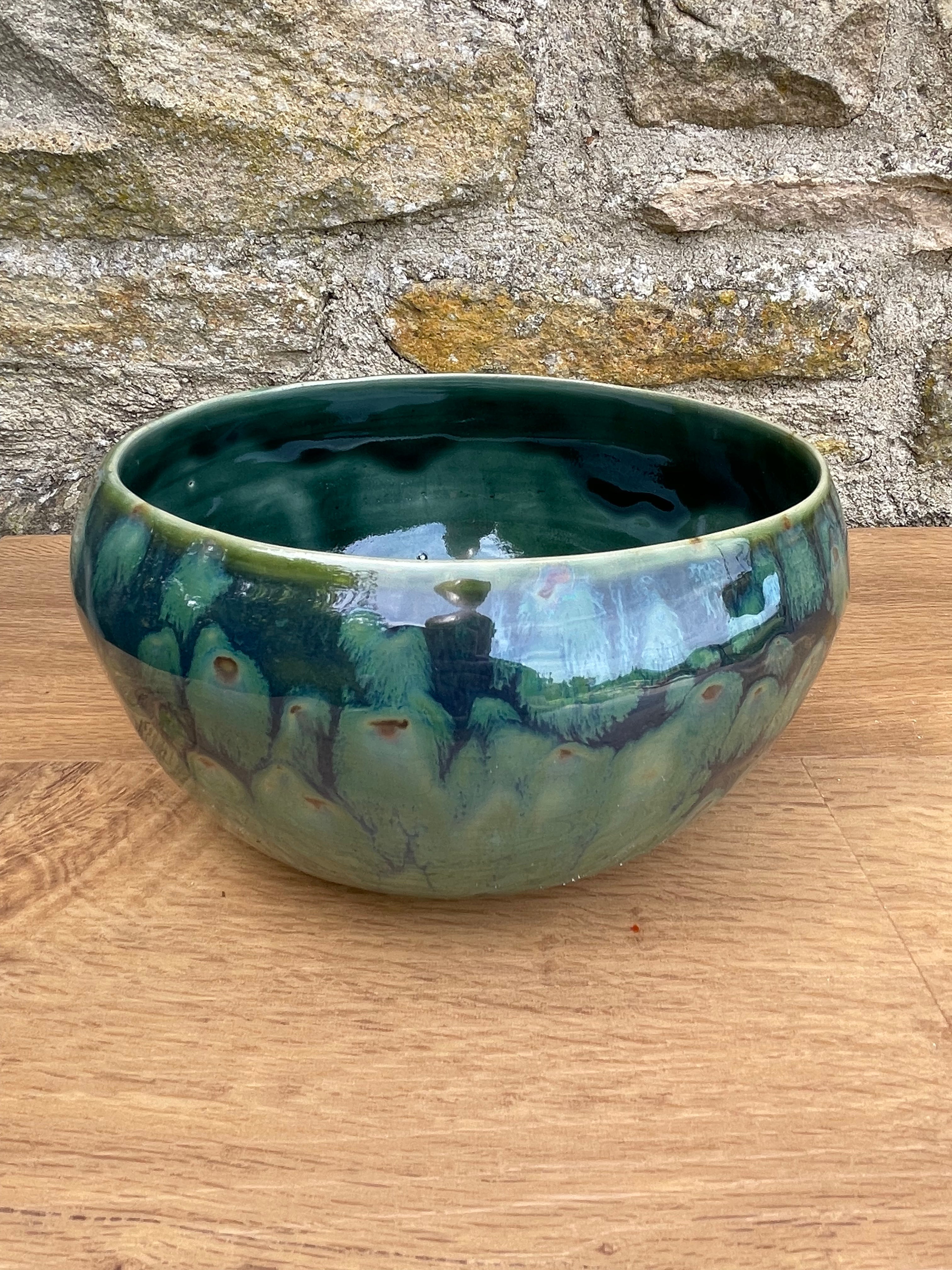 Bowl - Greens Light and Dark, Brown - 908
