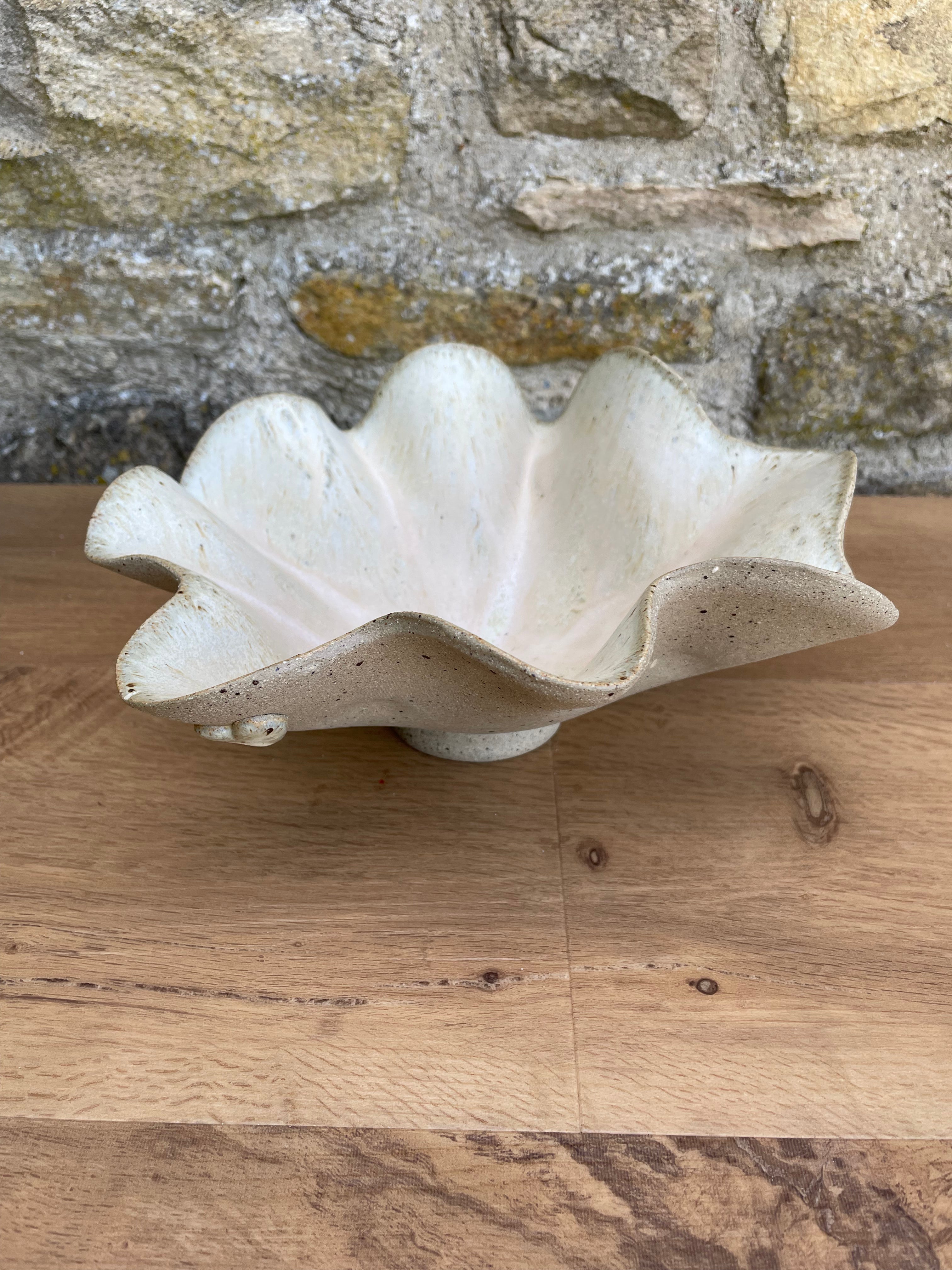 Bowl - Wavy, Cream, Brown - 934