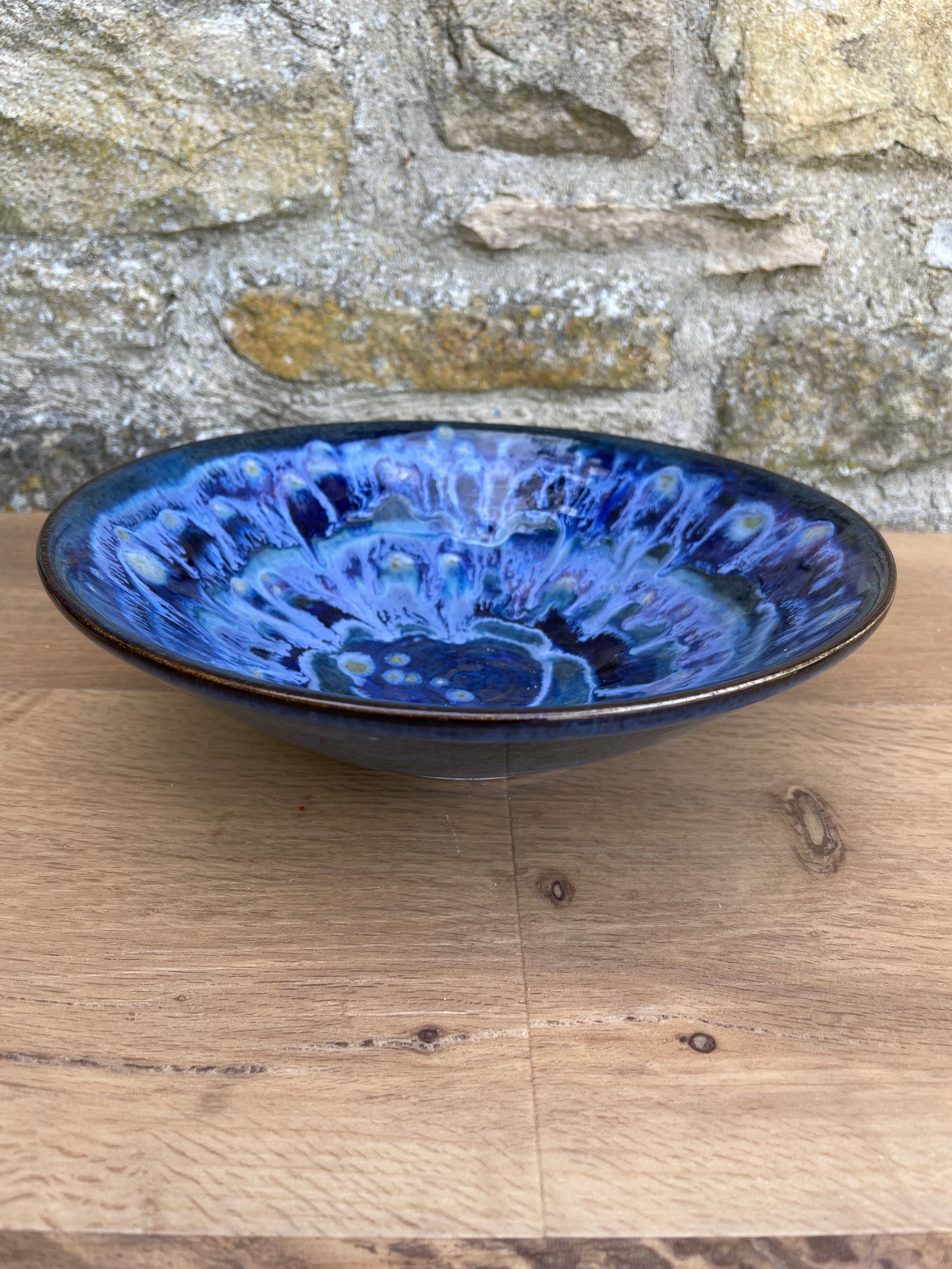 Bowl - Blue, Light and Dark, Green Speckled - 931