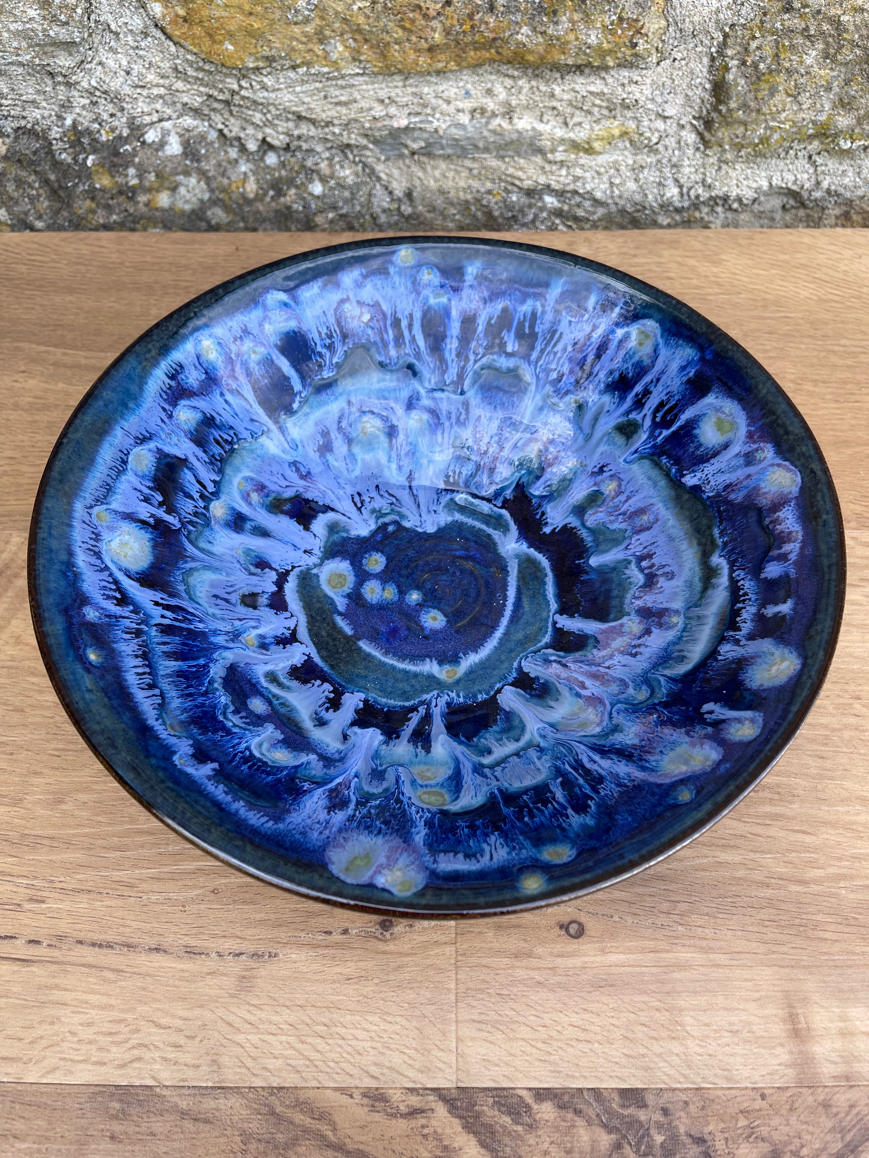 Bowl - Blue, Light and Dark, Green Speckled - 931