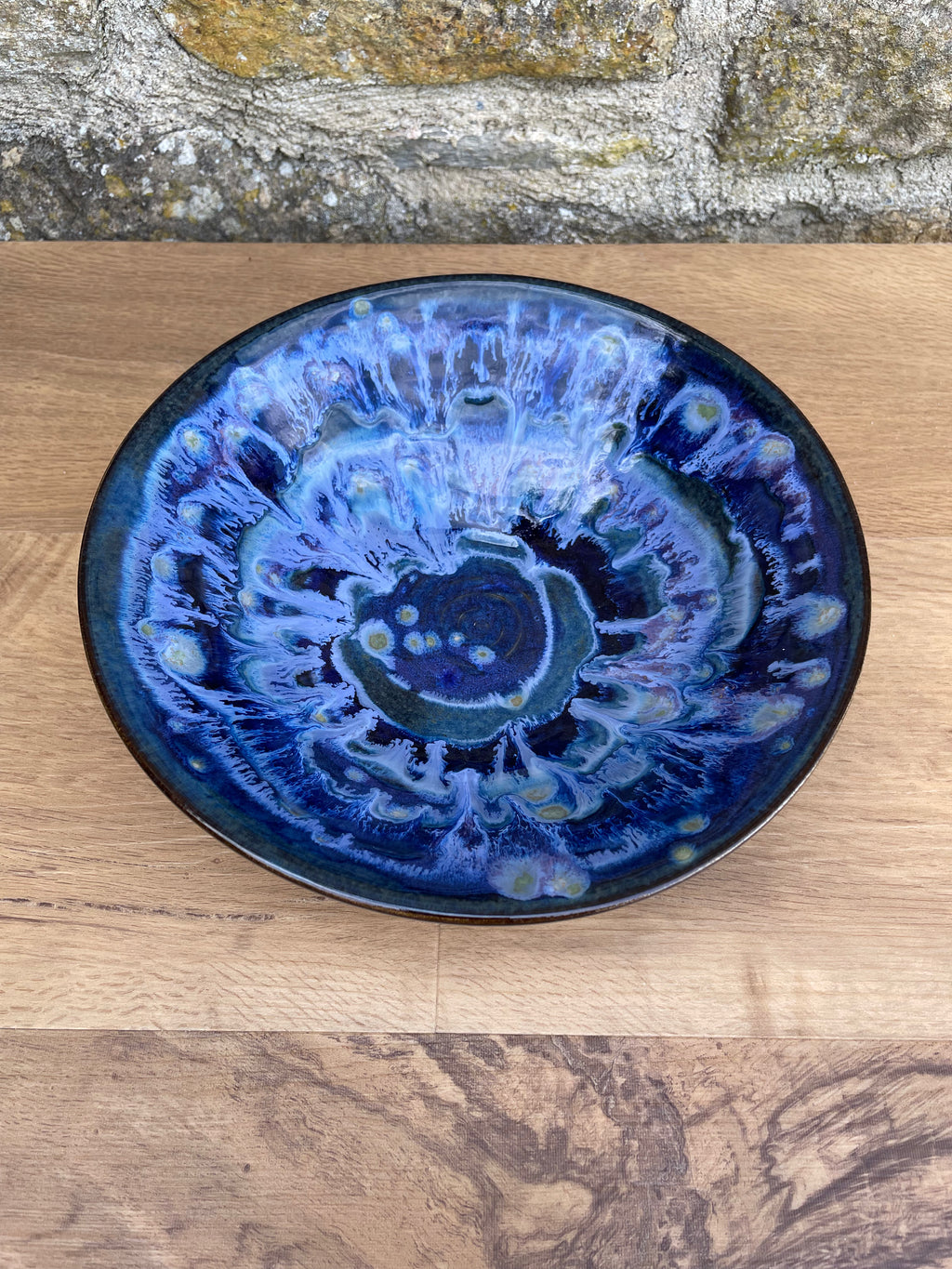 Bowl - Blue, Light and Dark, Green Speckled - 931