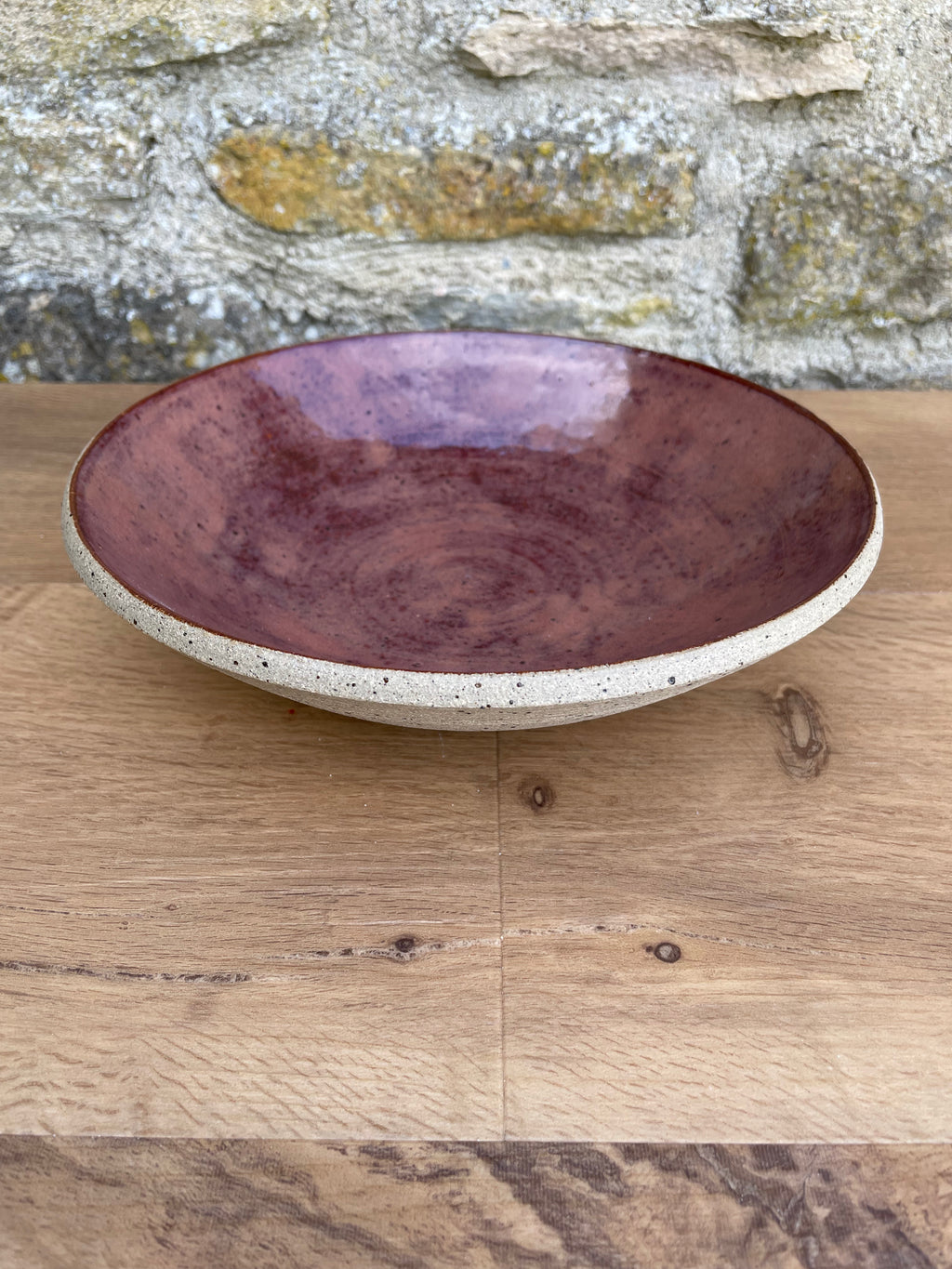 Bowl  - Plum, Brown, Unglazed Exterior - 935