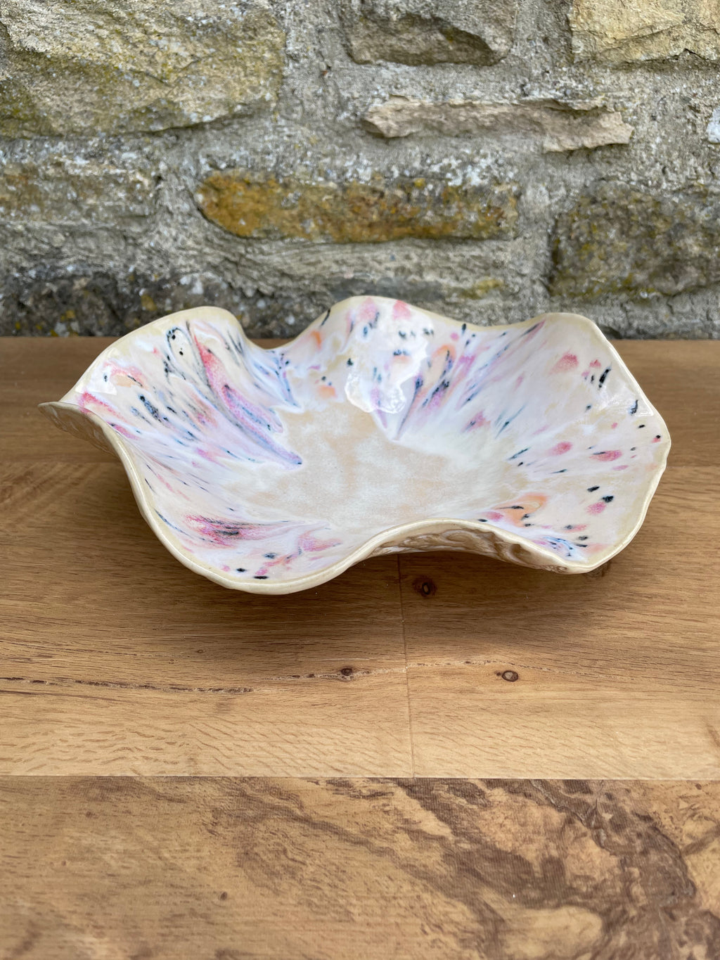 Bowl - Wavy, Sandy, Pink, Black & Orange - 910