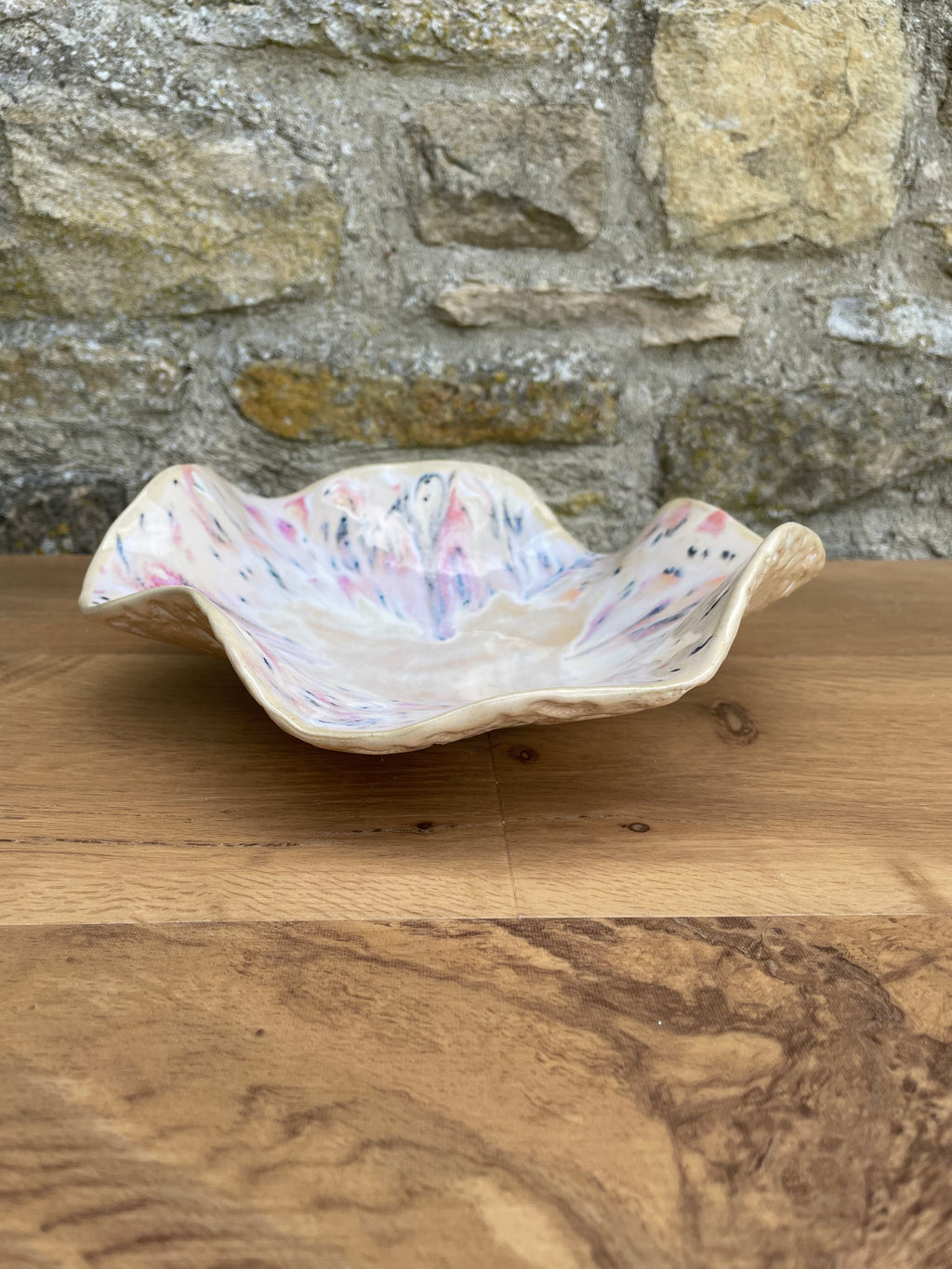 Bowl - Wavy, Sandy, Pink, Black & Orange - 910