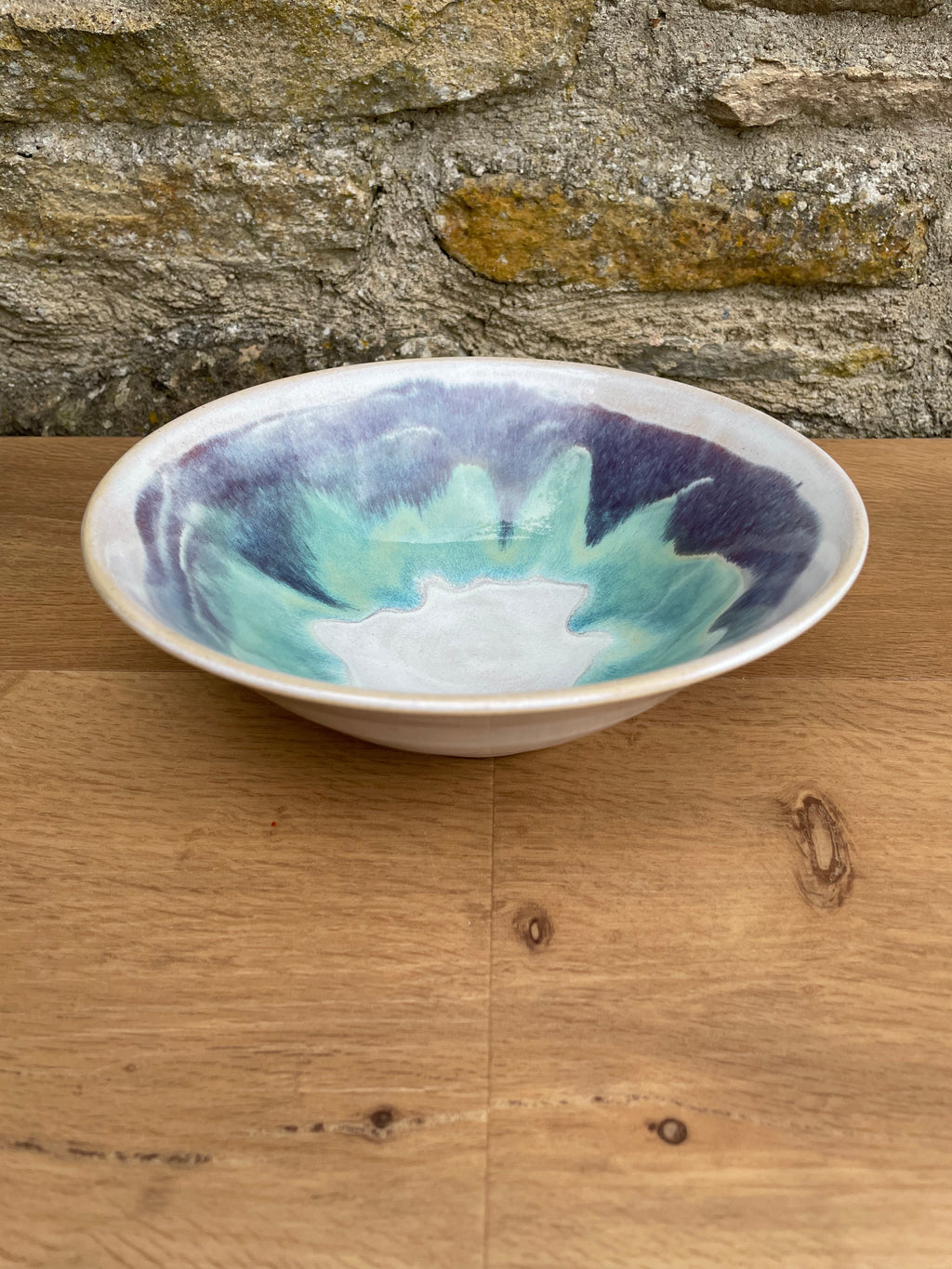 Bowl - Cream, Blue, Purple & Green - 942