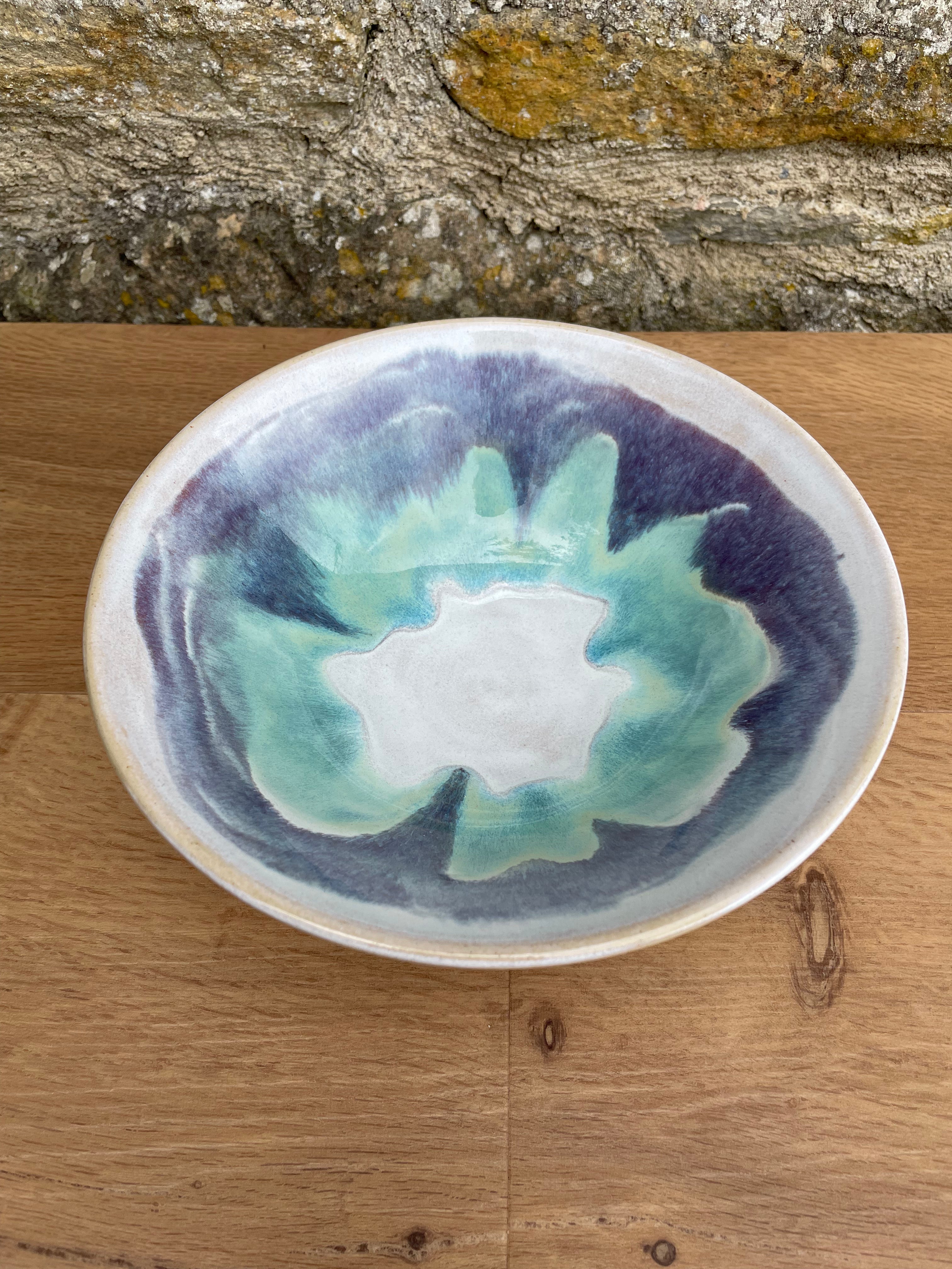 Bowl - Cream, Blue, Purple & Green - 942
