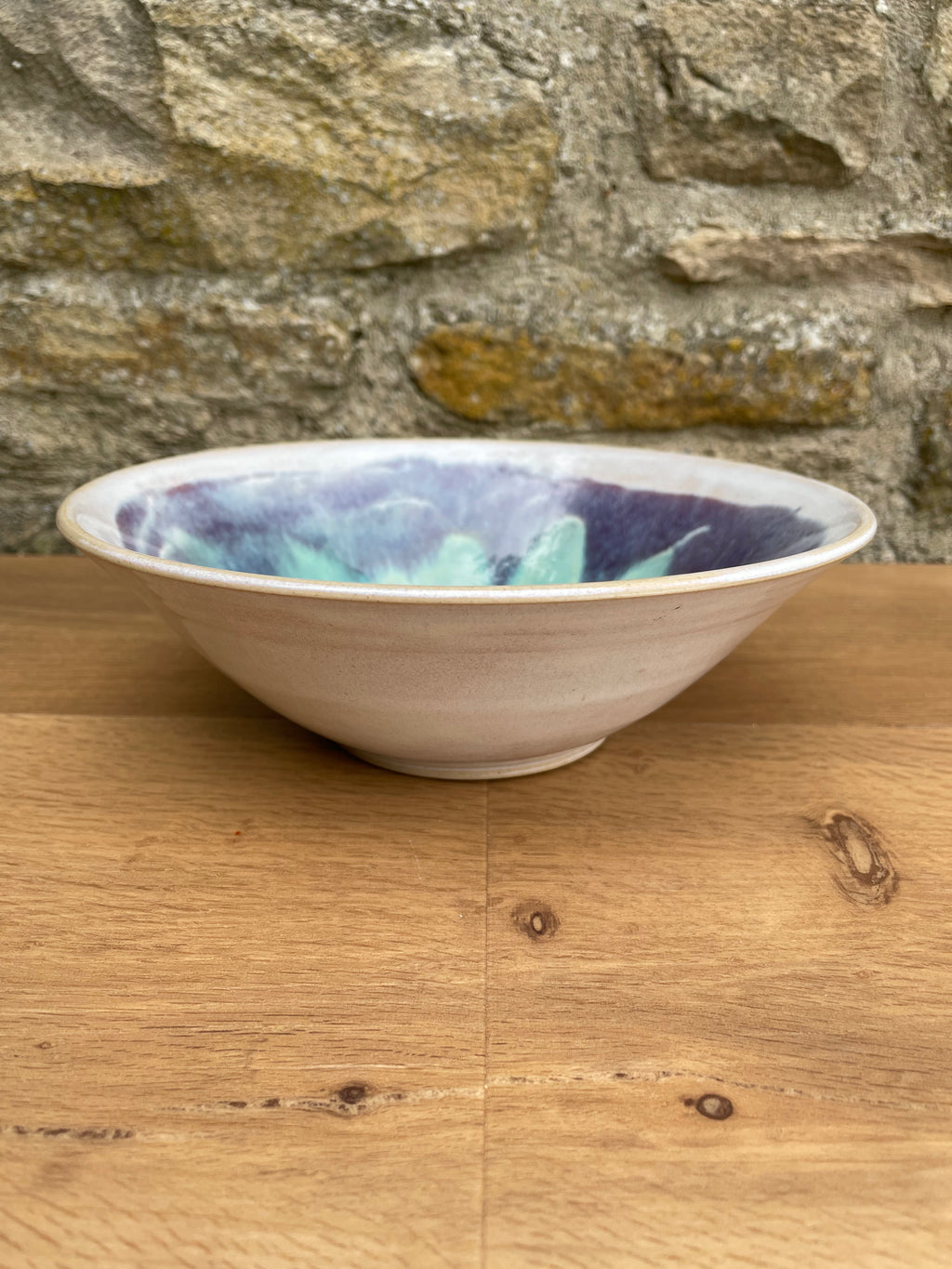 Bowl - Cream, Blue, Purple & Green - 942