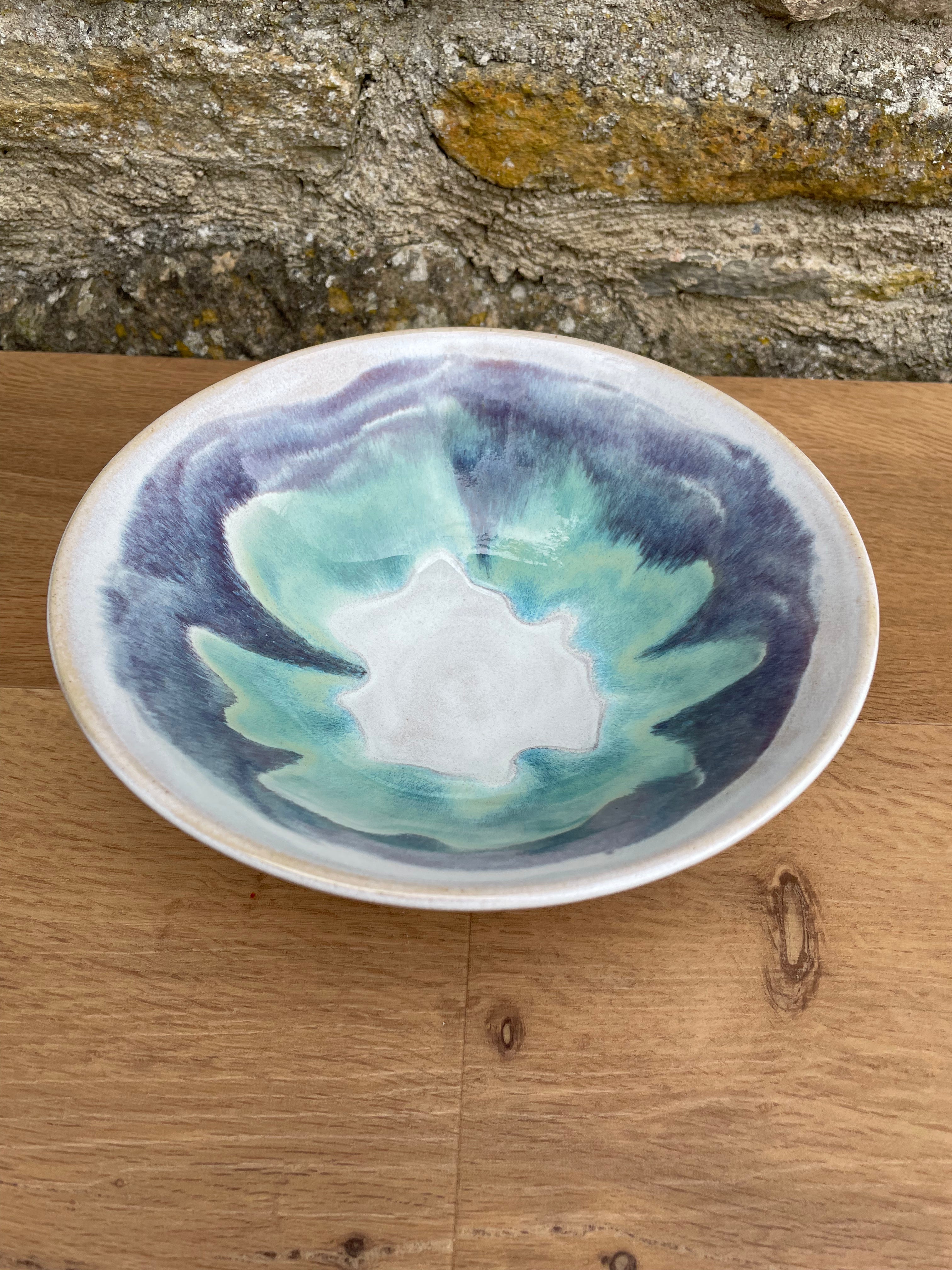 Bowl - Cream, Blue, Purple & Green - 942