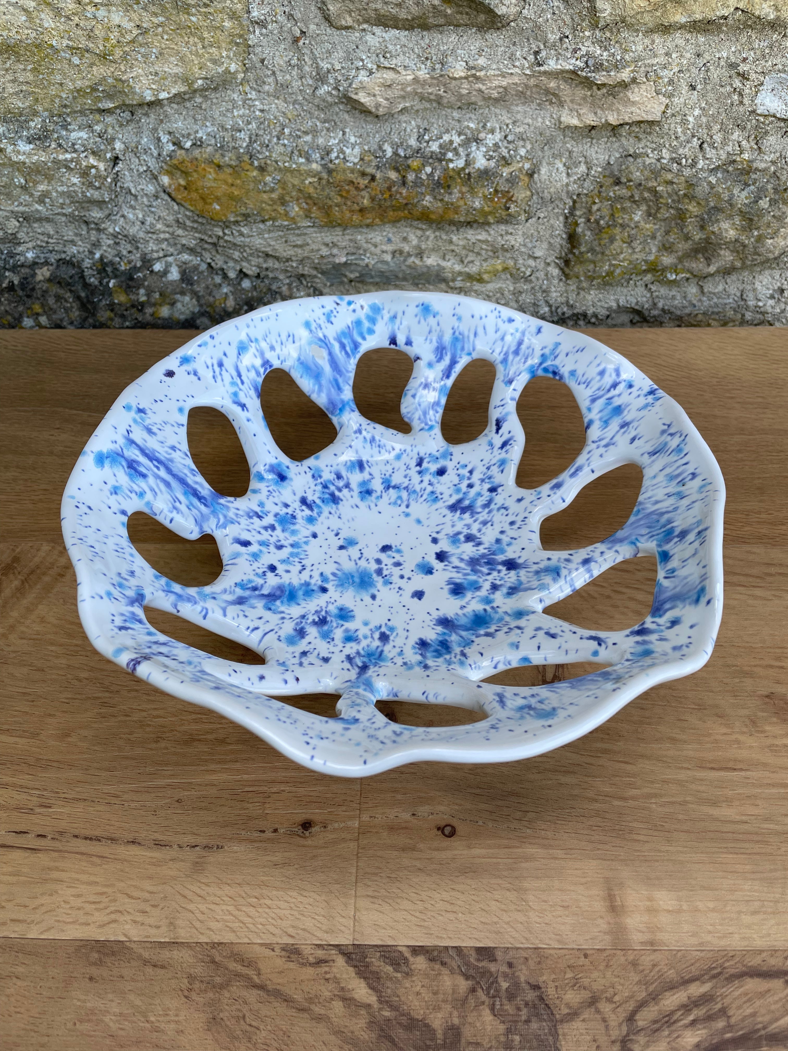 Bowl - White, Blue & Purple - 617
