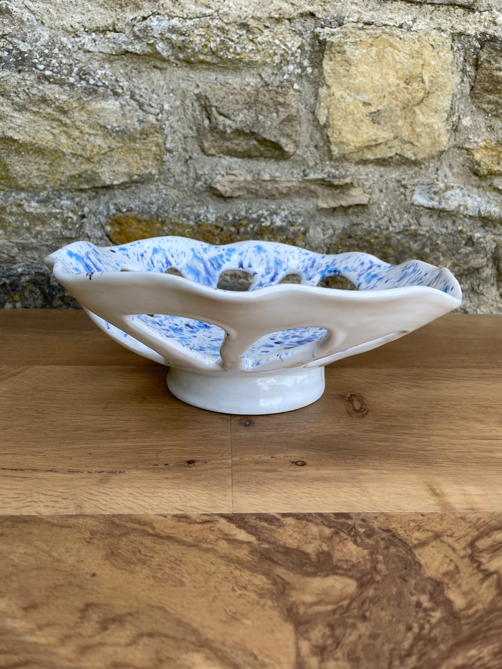 Bowl - White, Blue & Purple - 617