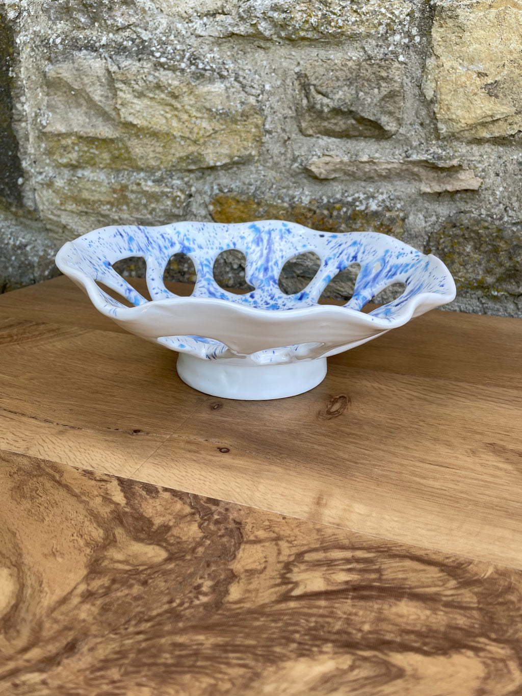 Bowl - White, Blue & Purple - 617