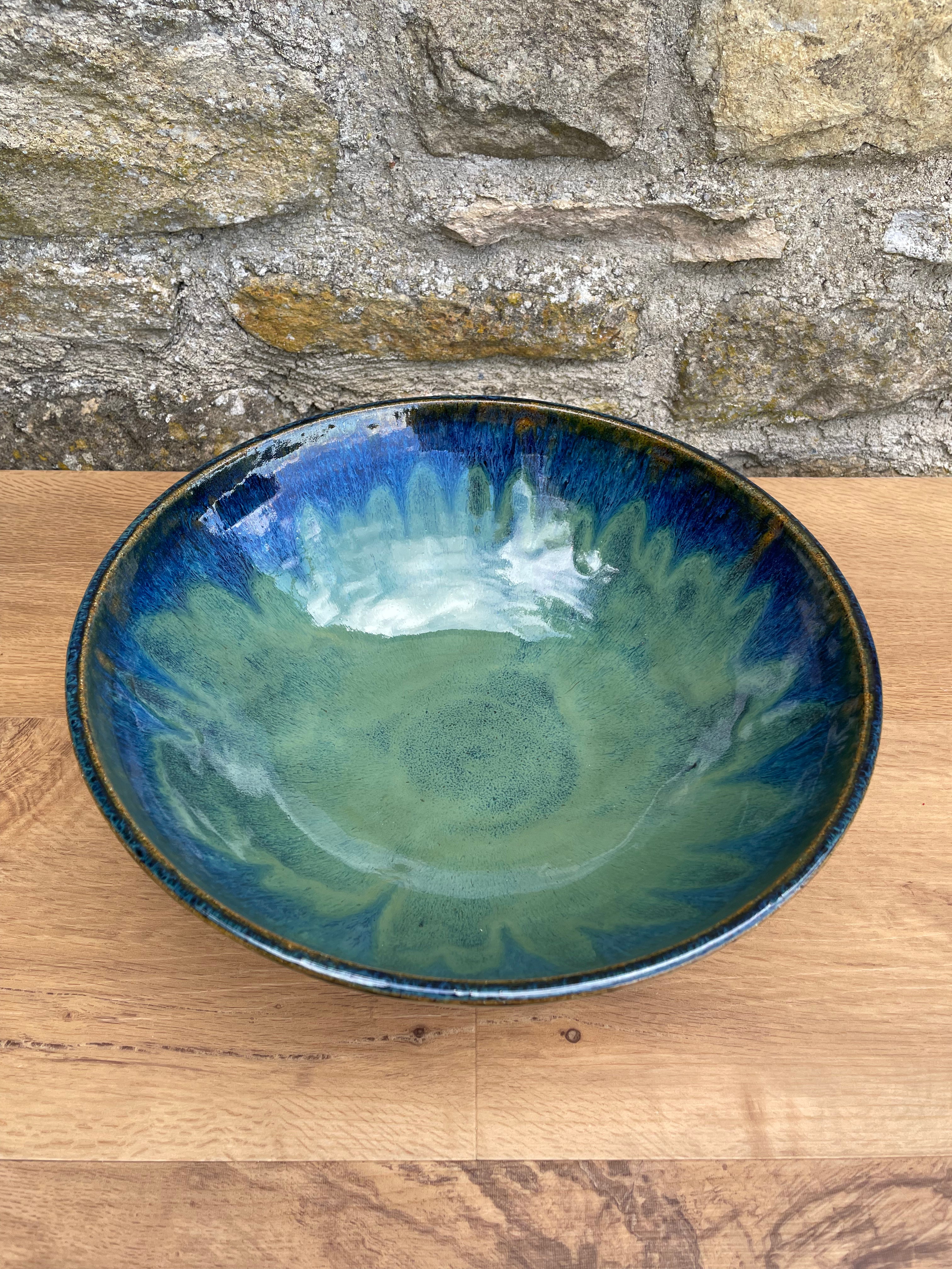 Bowl - Large, Brown, Blue, Green - 773