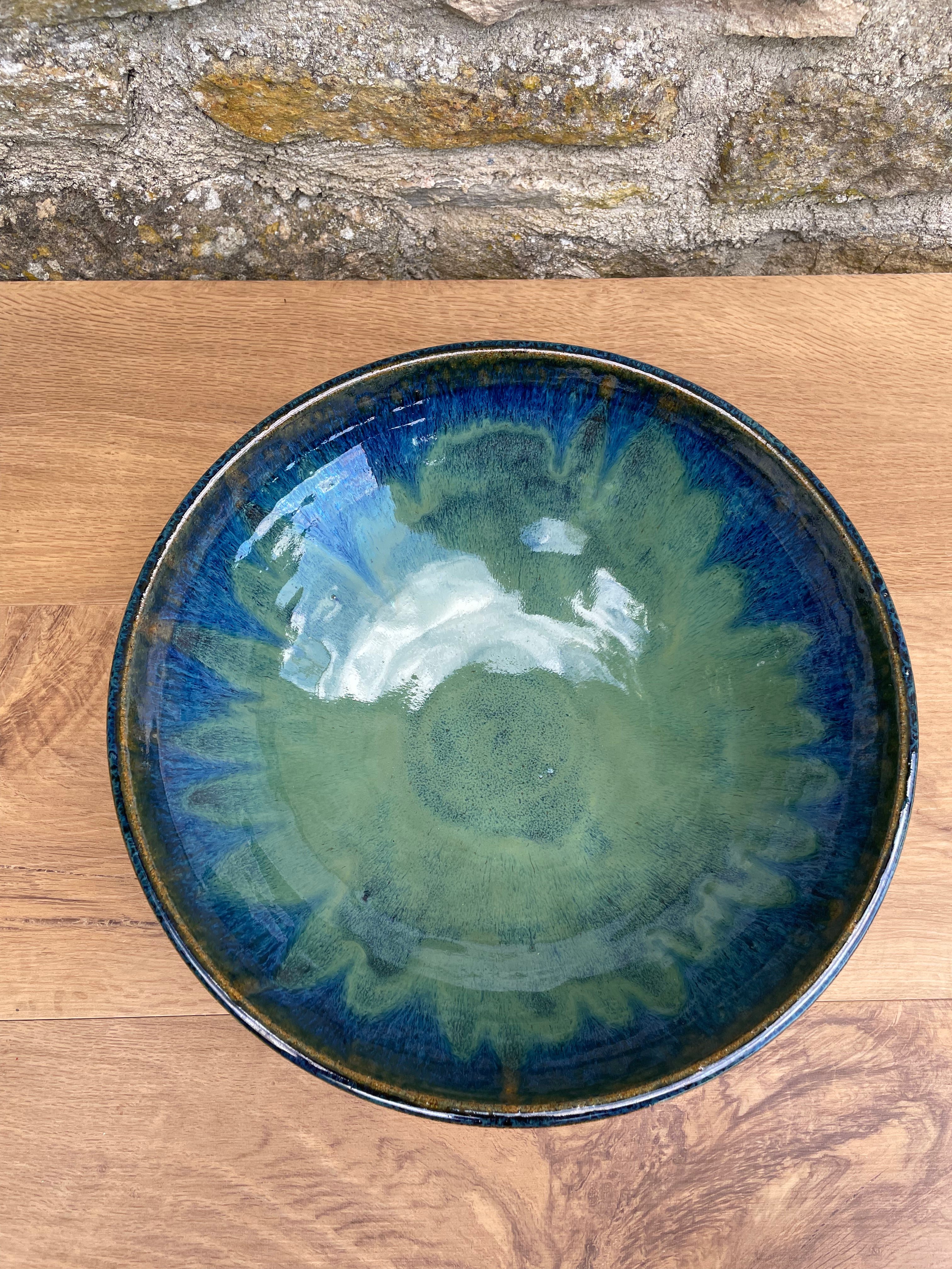 Bowl - Large, Brown, Blue, Green - 773