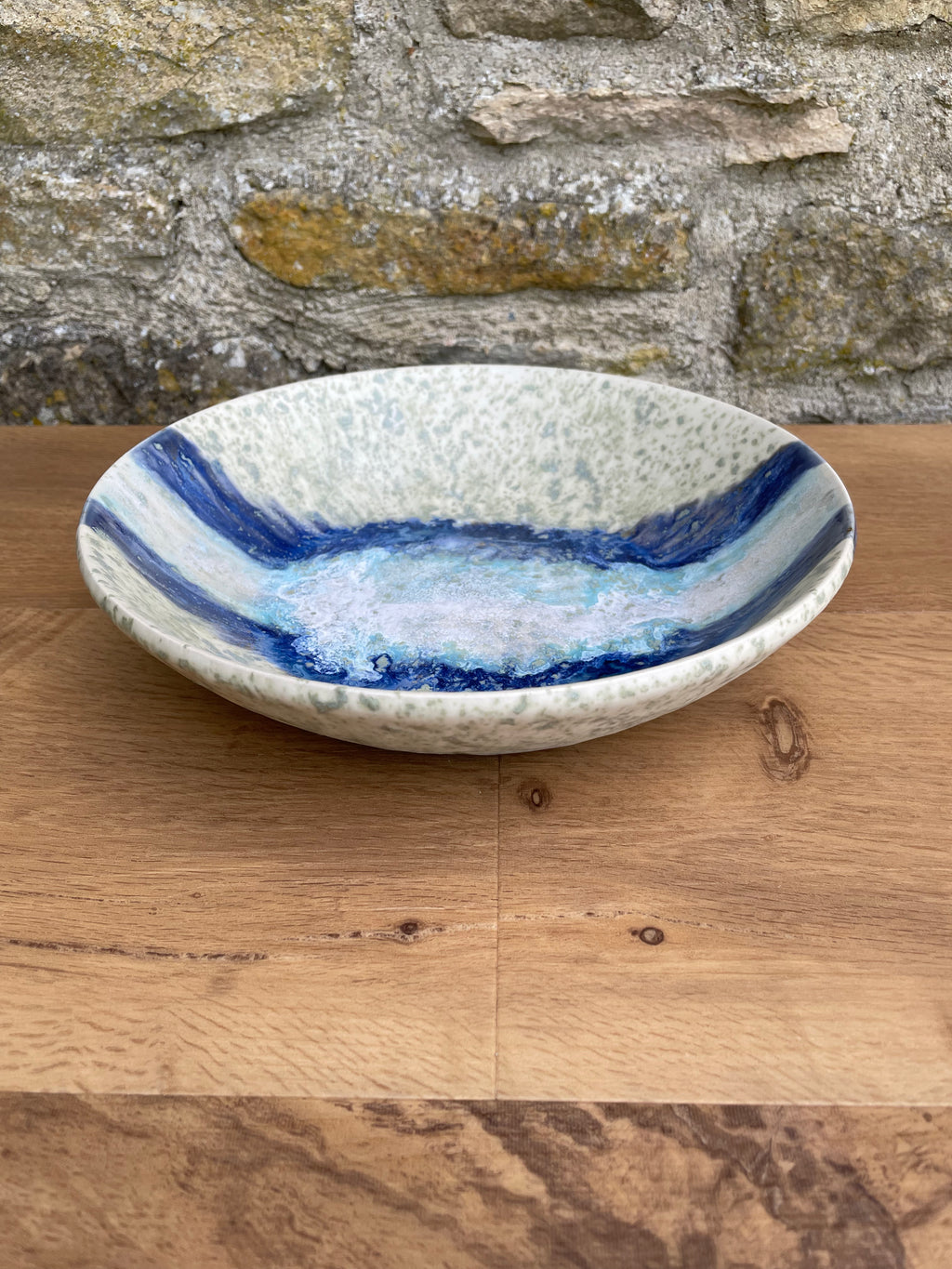 Bowl - Cream, Grey, Blue & White - 728