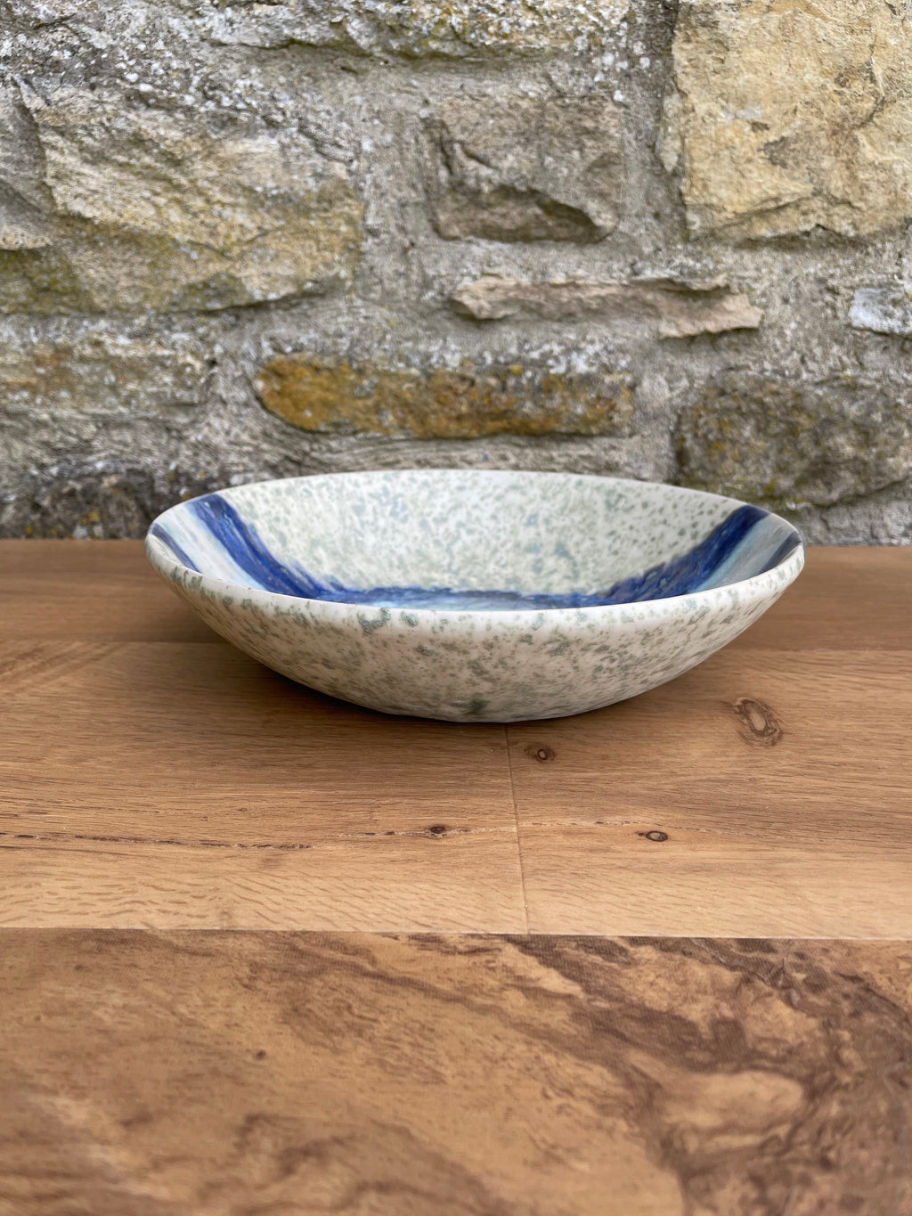 Bowl - Cream, Grey, Blue & White - 728