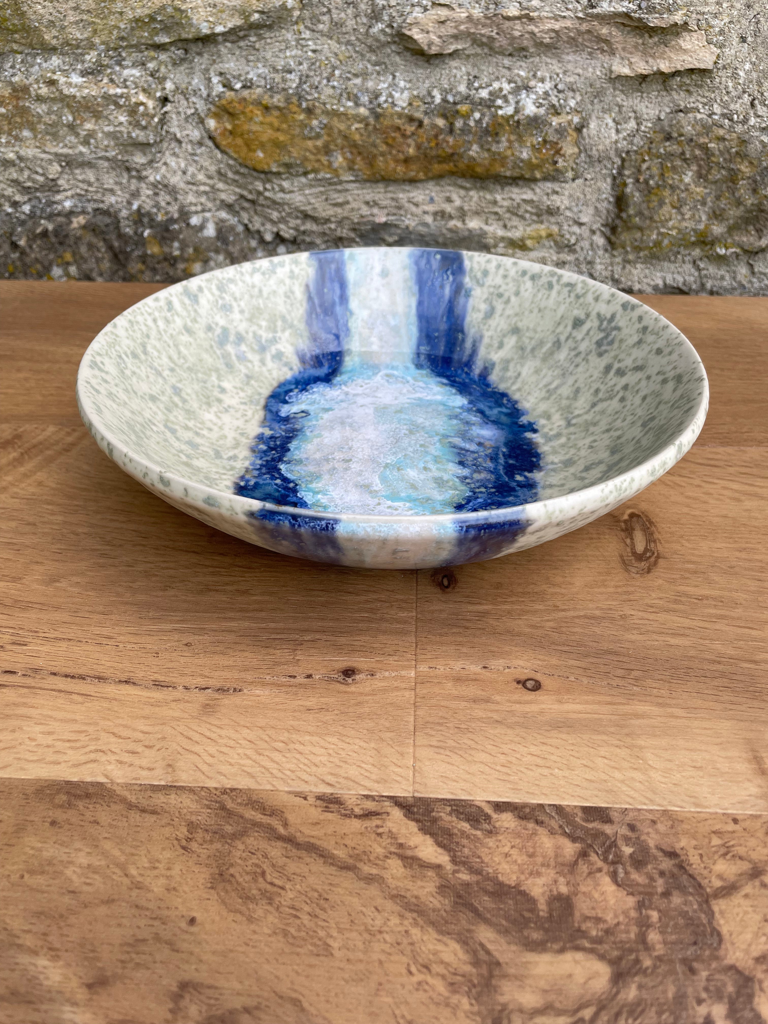 Bowl - Cream, Grey, Blue & White - 728