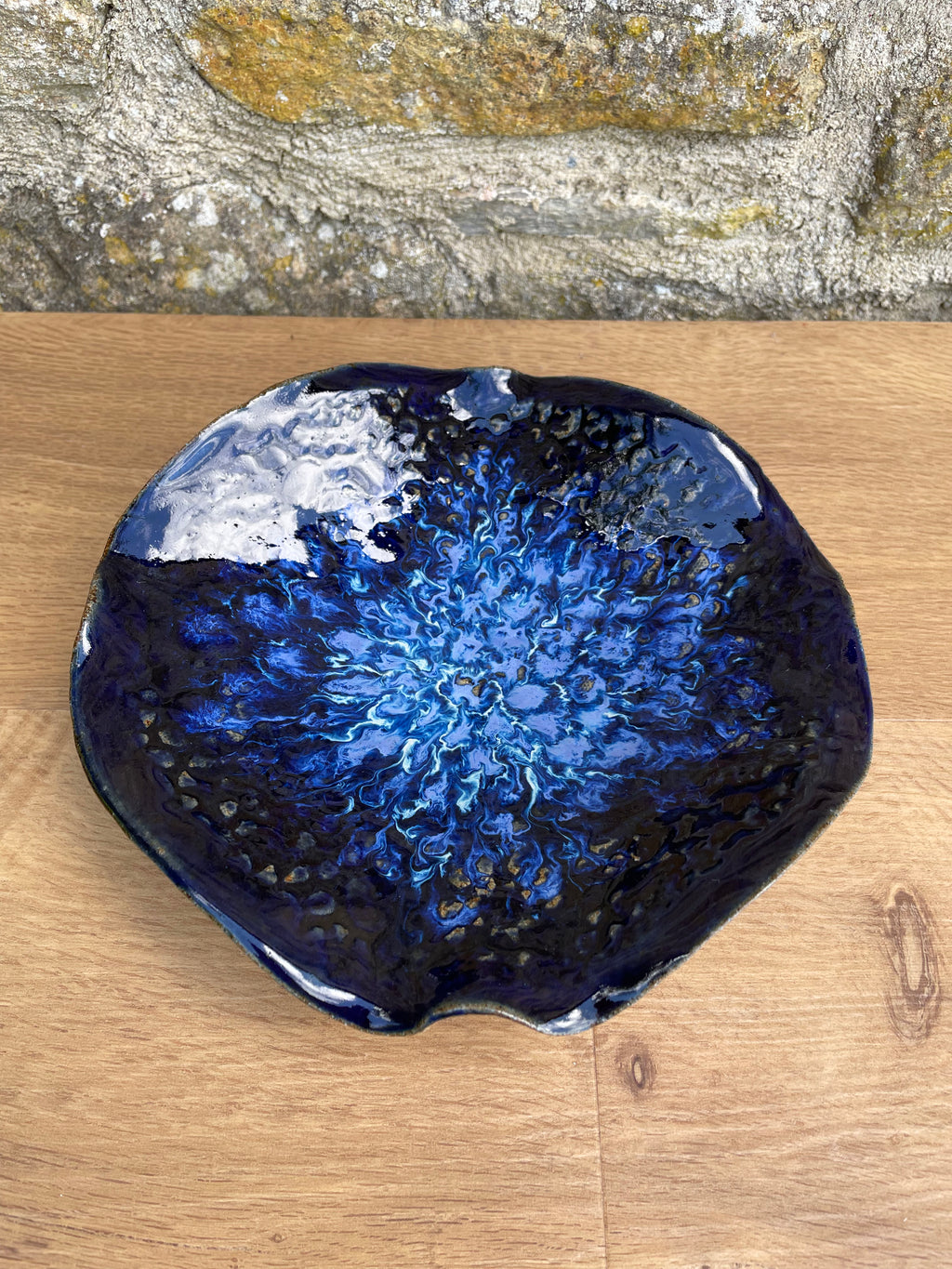 Dish - Wavy Edge, Black, Blue - 612