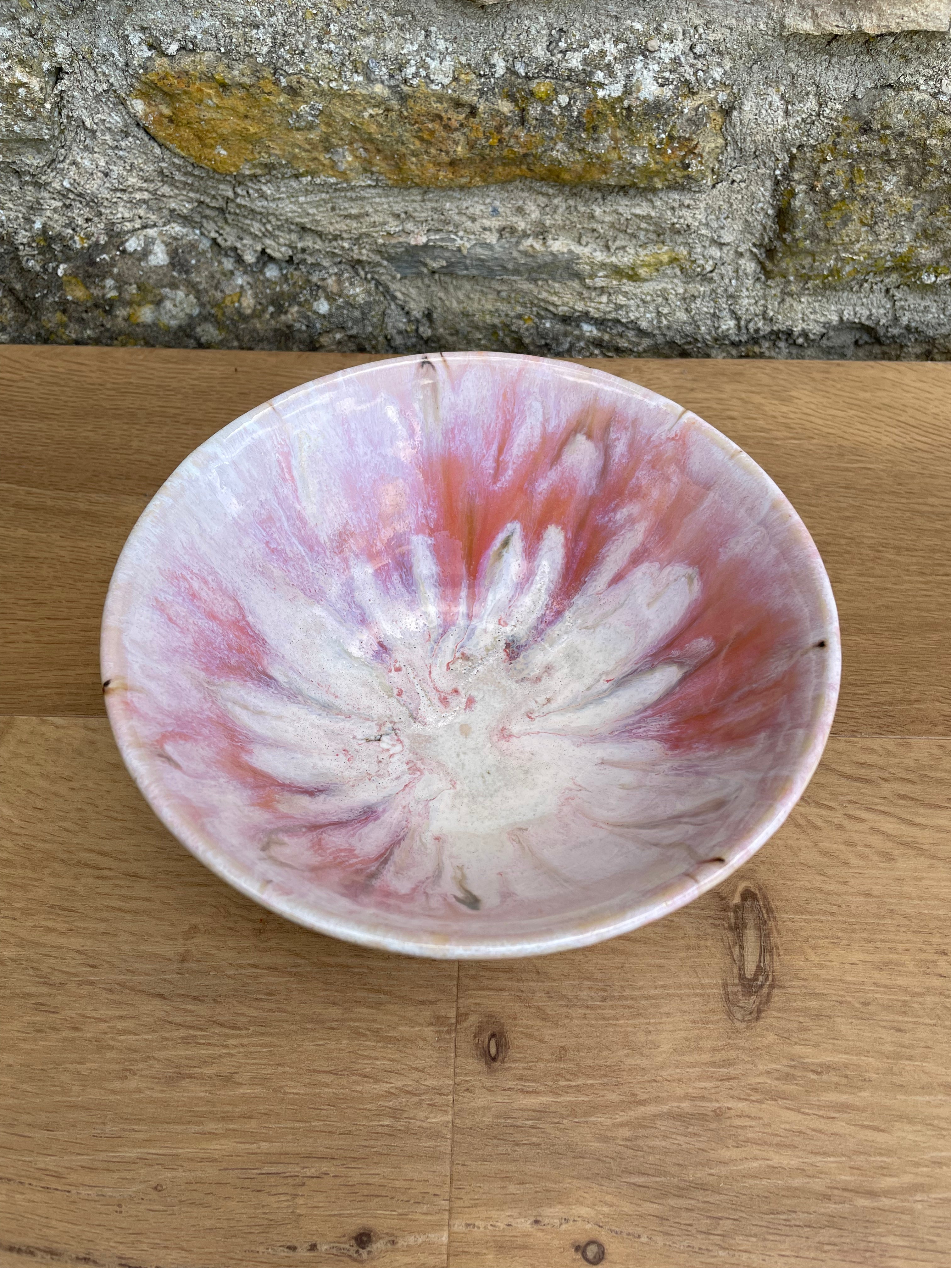 Bowl, Pink, Brown, White - 571