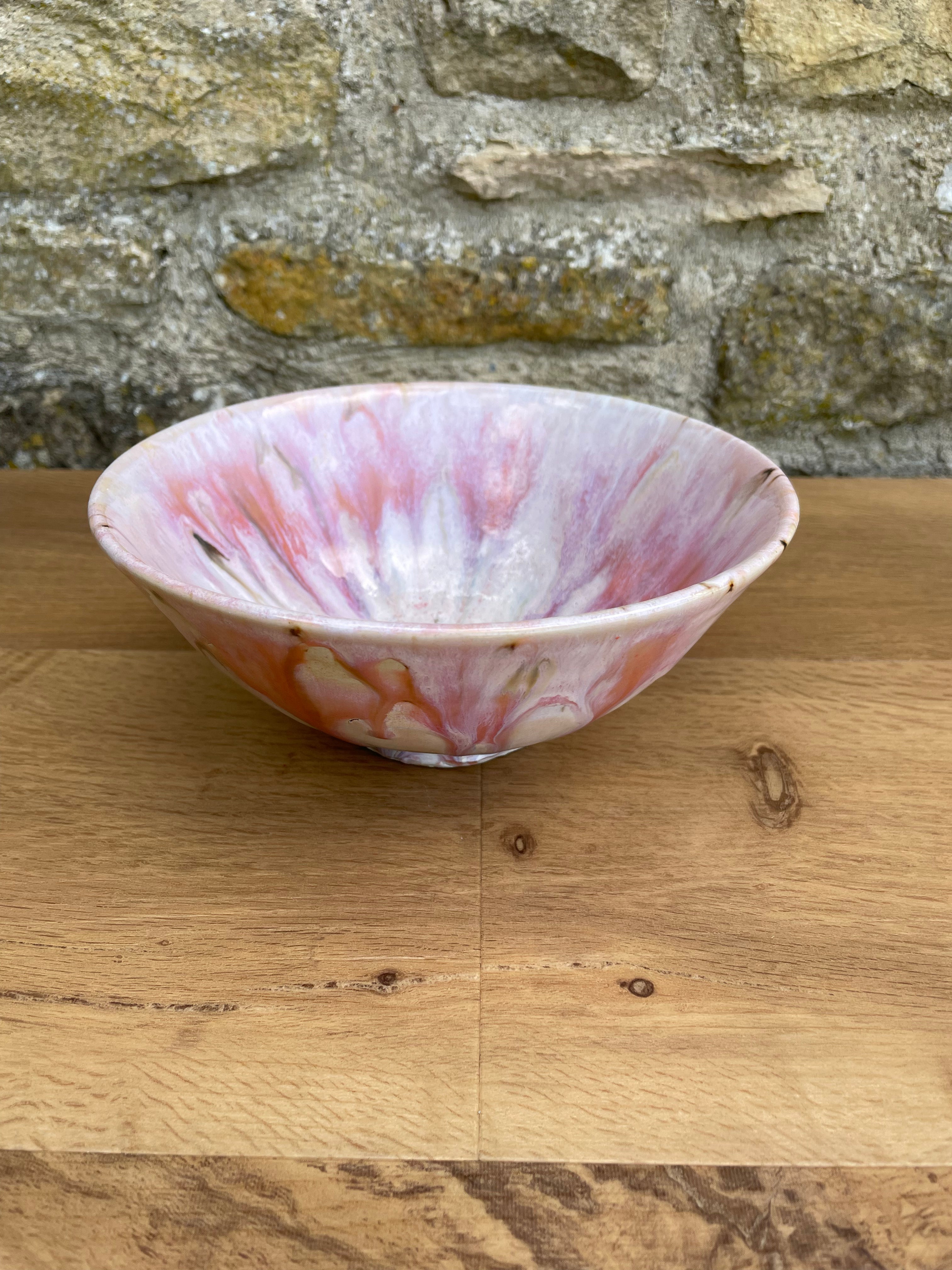 Bowl, Pink, Brown, White - 571