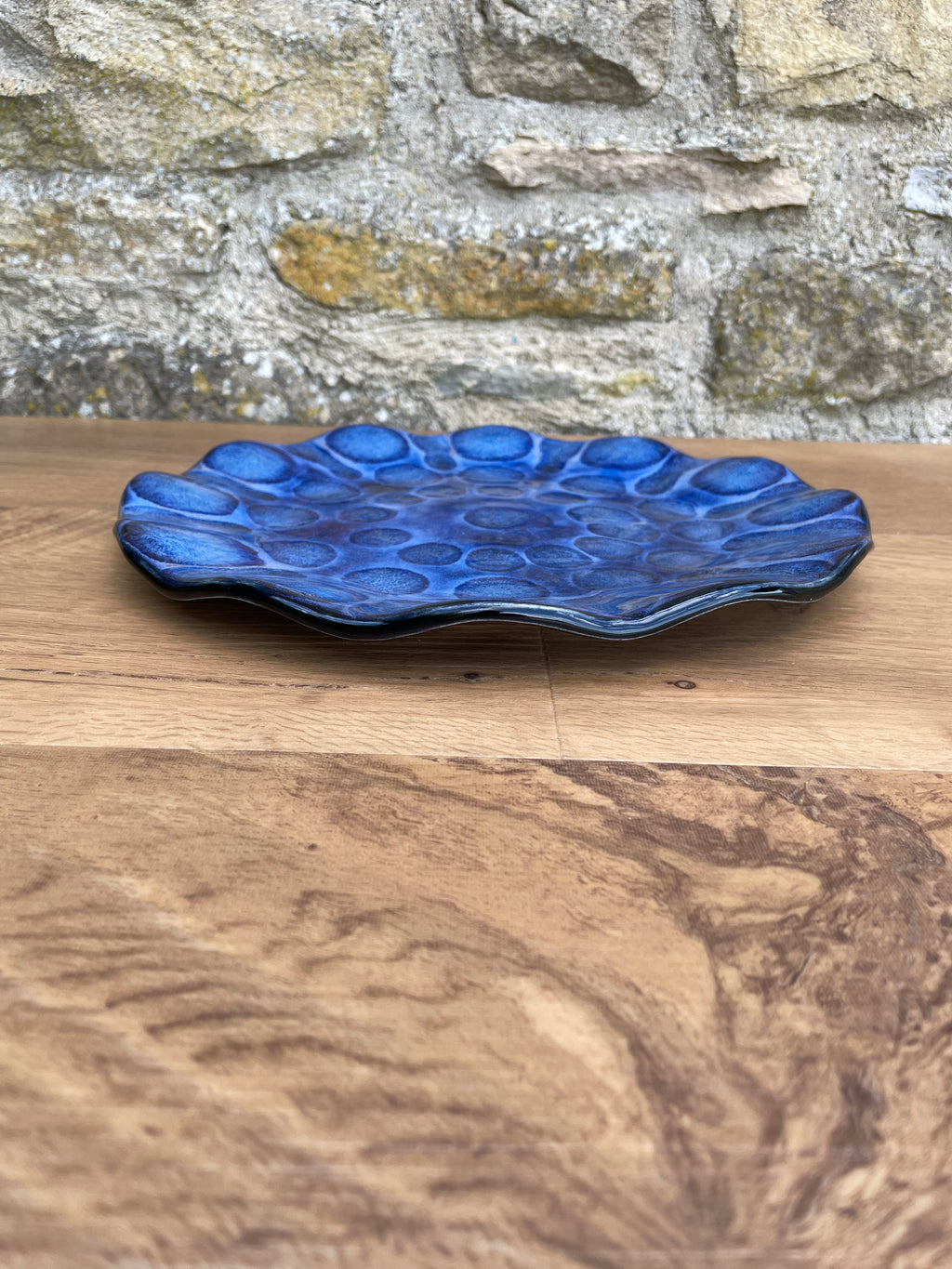 Plate - Blue, Speckled Blue Dots - 789