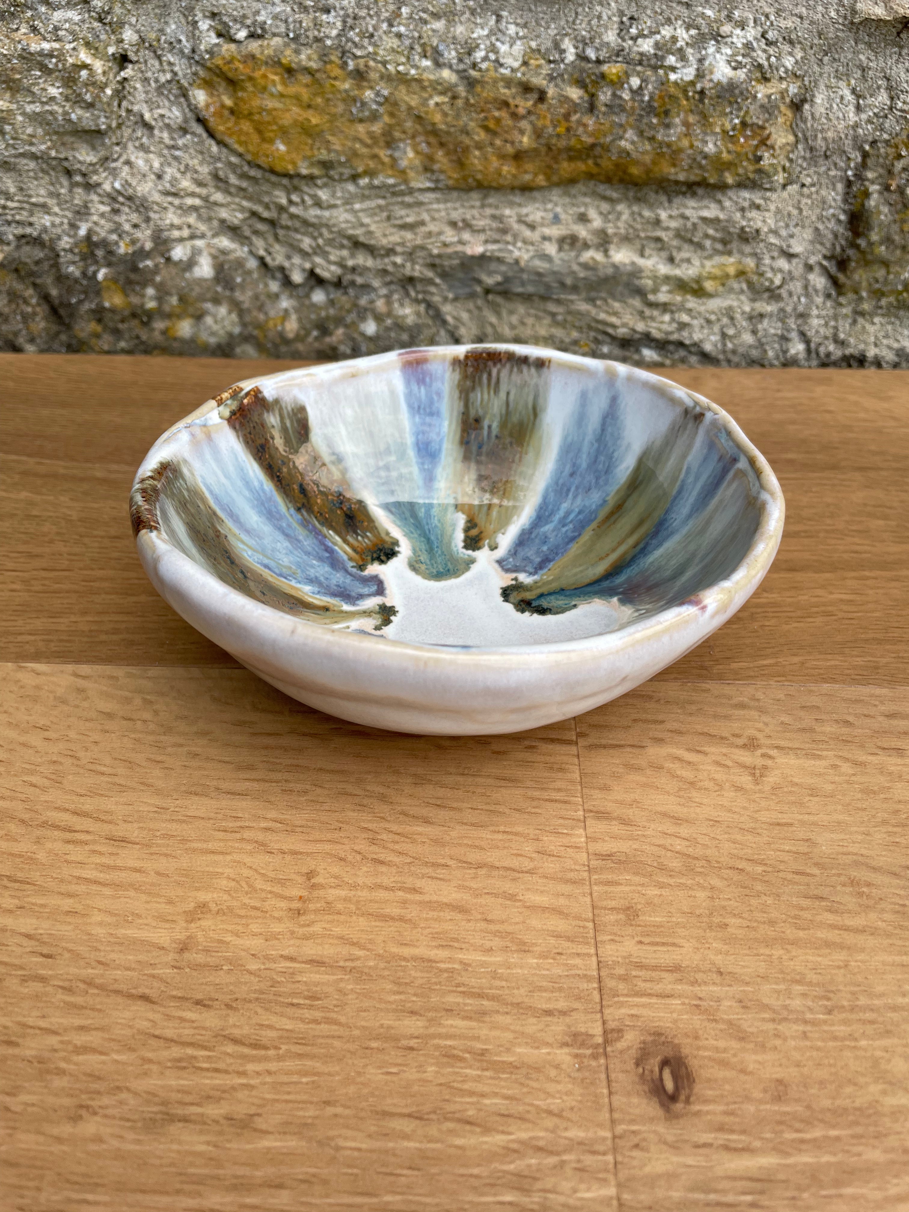 Bowl - Cream, Blue, Brown & Grey - 720