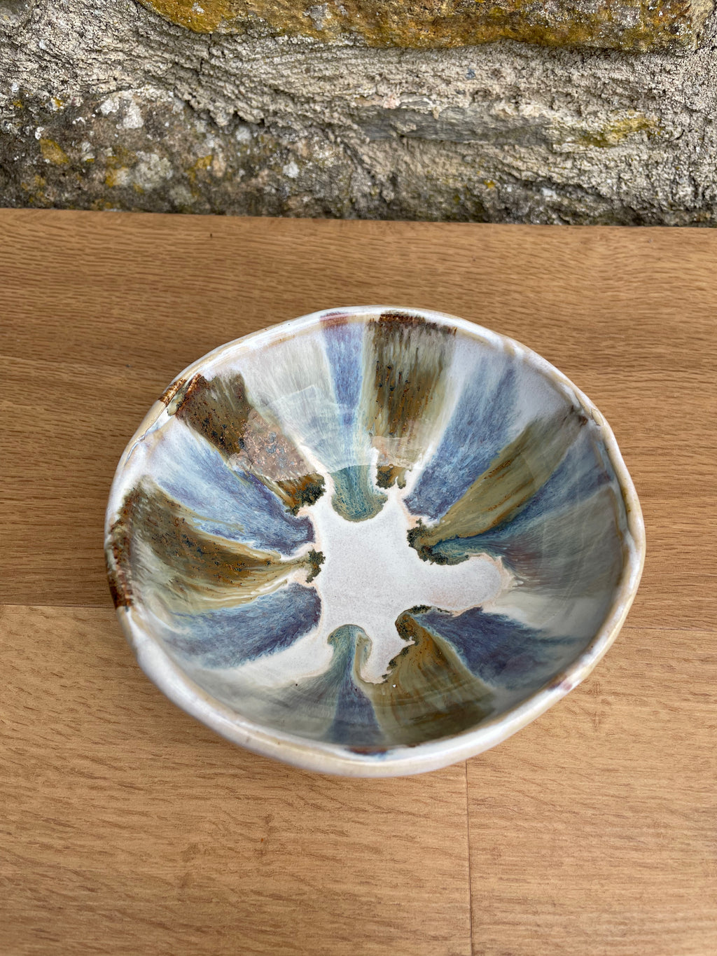 Bowl - Cream, Blue, Brown & Grey - 720