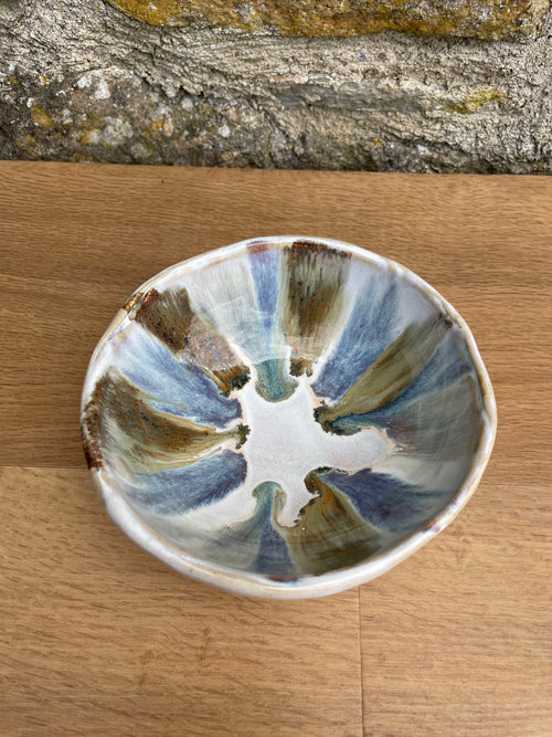 Bowl - Cream, Blue, Brown & Grey - 720