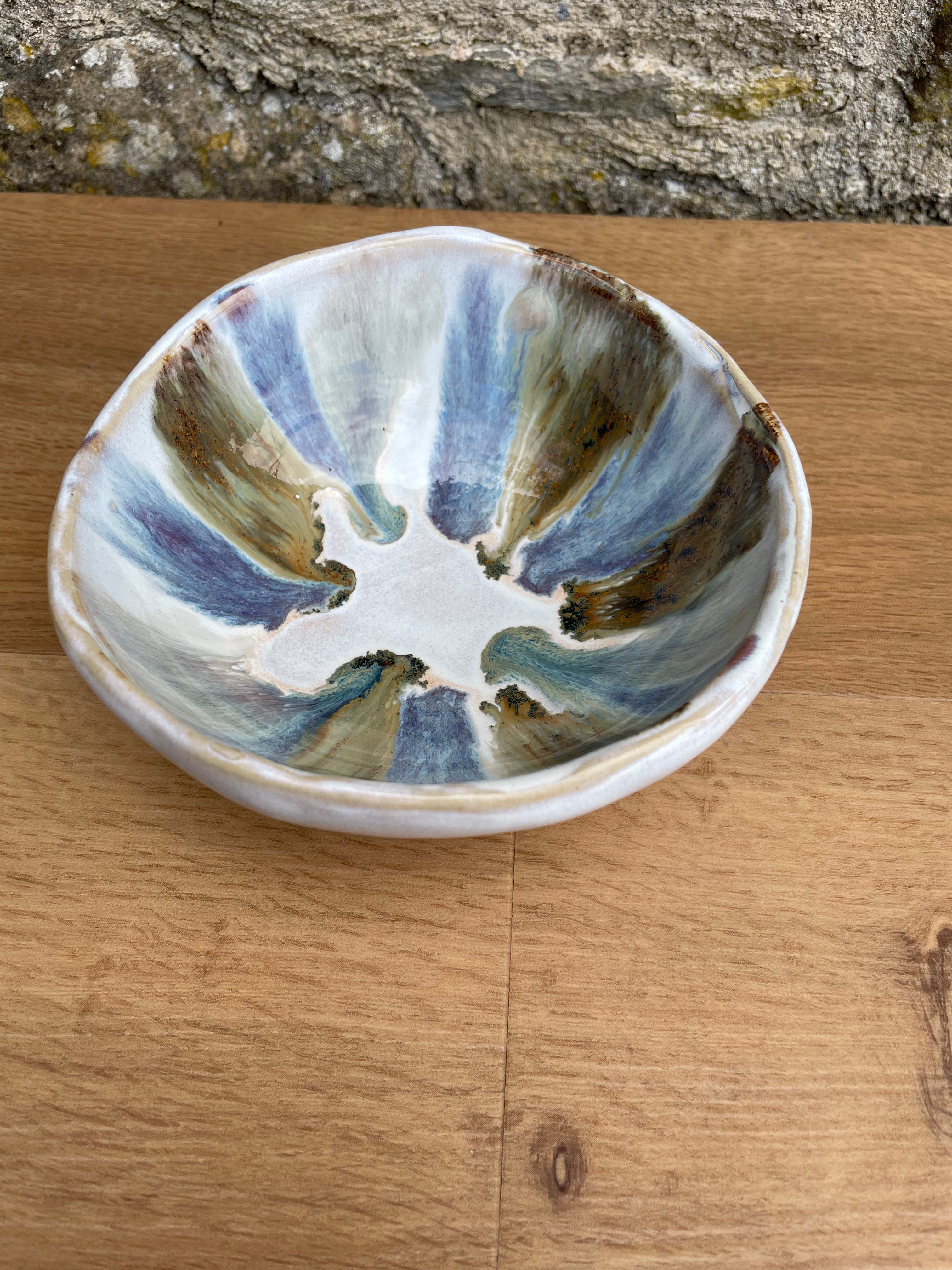 Bowl - Cream, Blue, Brown & Grey - 720