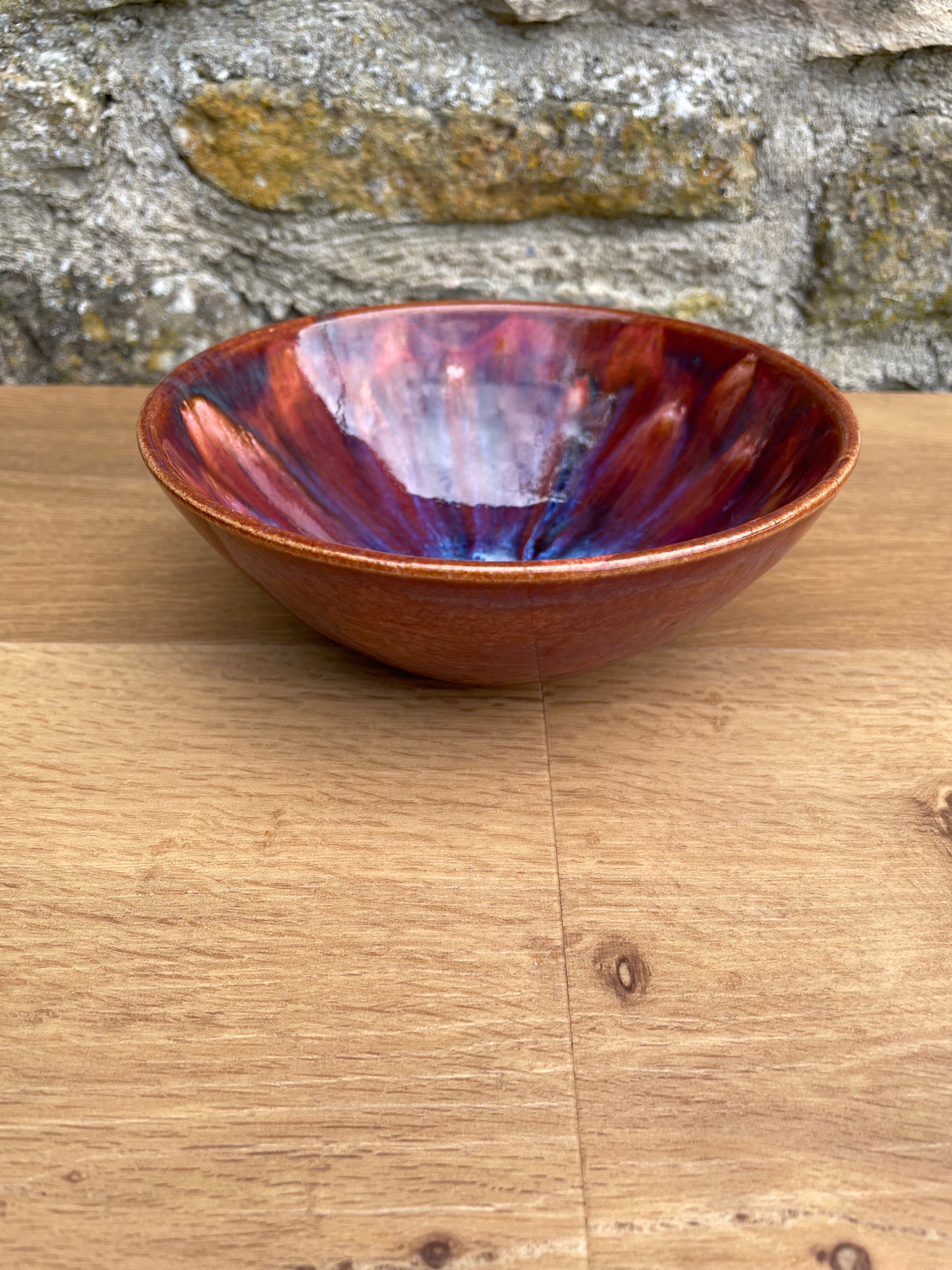 Bowl - Brown, Blue, Lavender & Cream - 461
