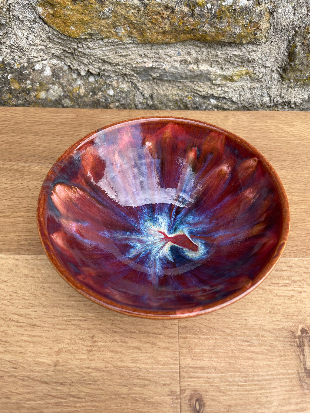 Bowl - Brown, Blue, Lavender & Cream - 461