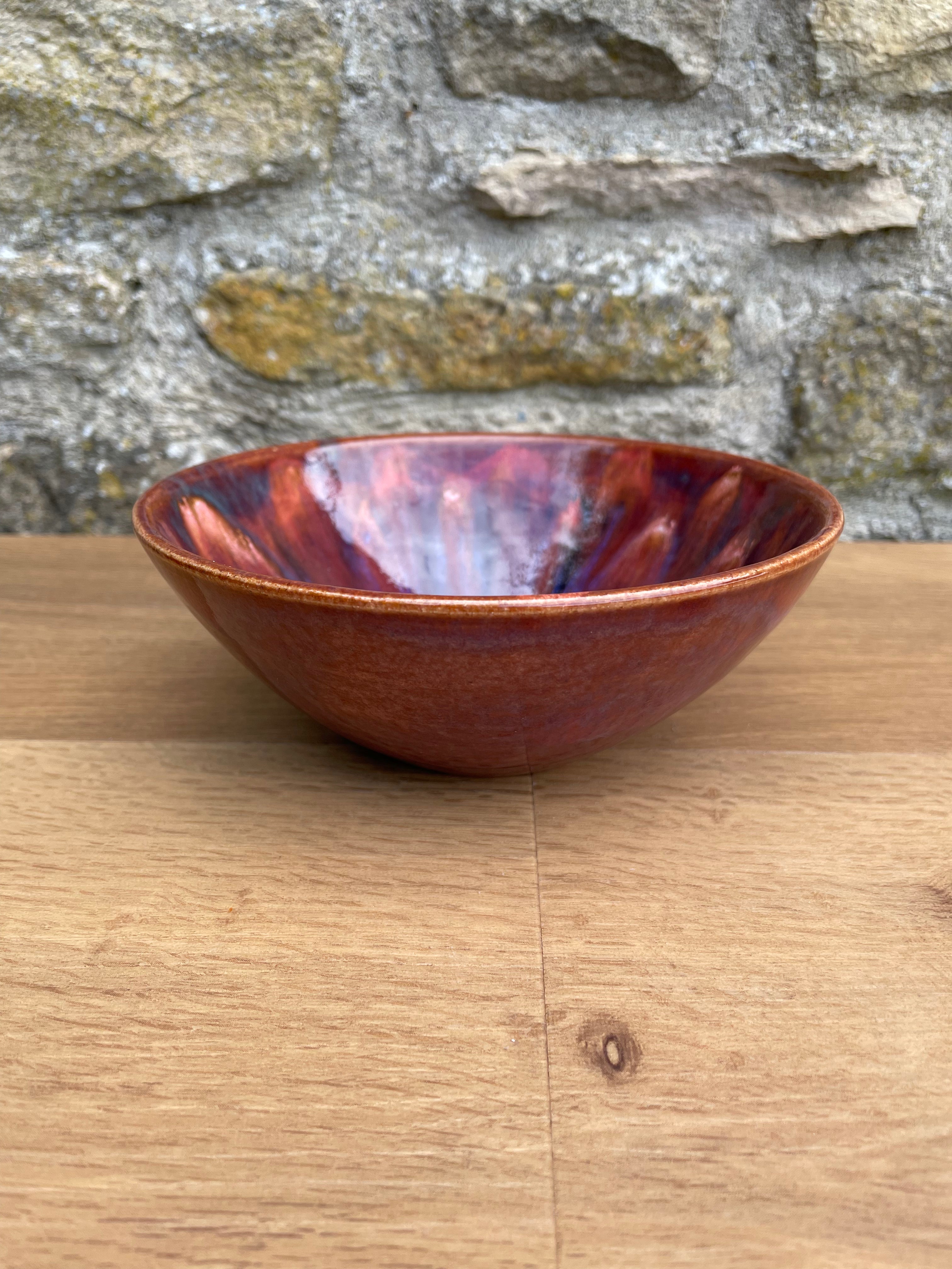Bowl - Brown, Blue, Lavender & Cream - 461