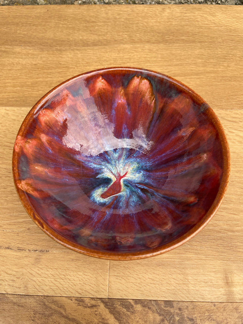 Bowl - Brown, Blue, Lavender & Cream - 461
