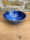 Bowl - Small, Blue, White Streaks, Brown - 795