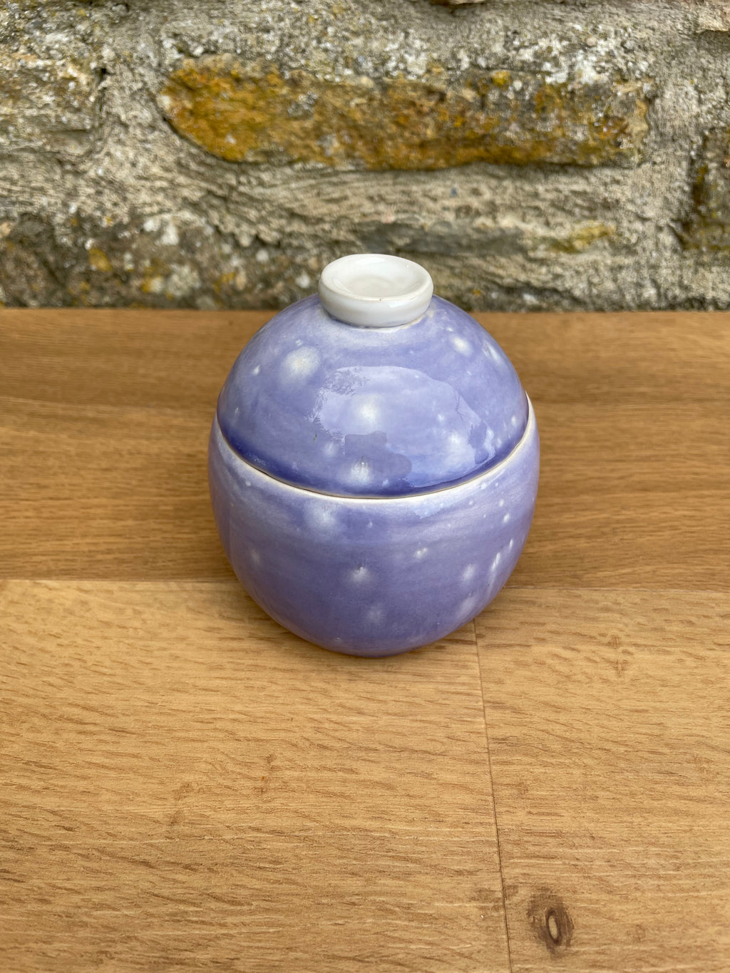 Lidden Pot - Purple Speckled, White - 662