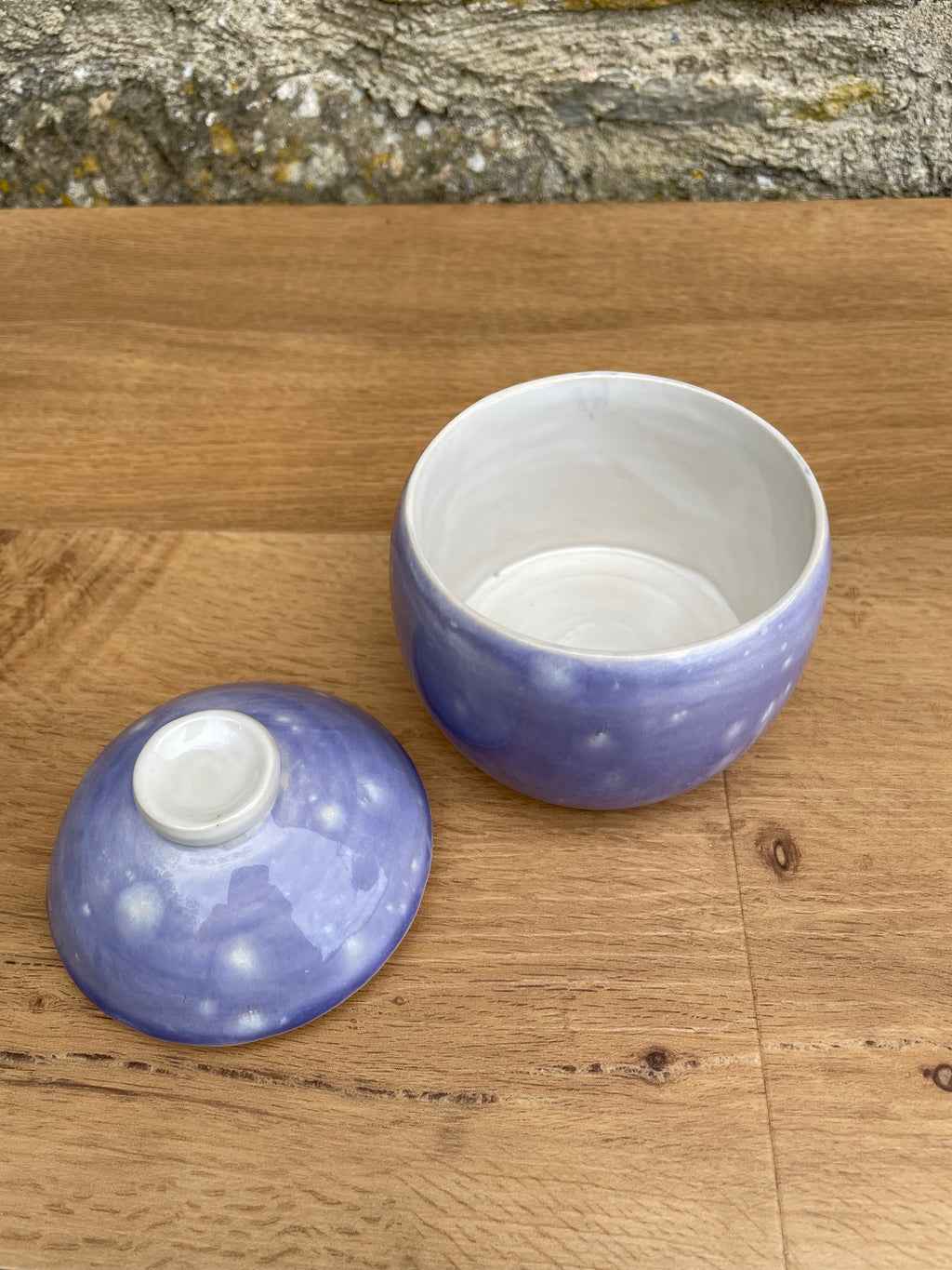 Lidden Pot - Purple Speckled, White - 662