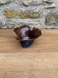 Candle Holder / Bowl - Jagged Edge, Brown, Copper Metallic - 590